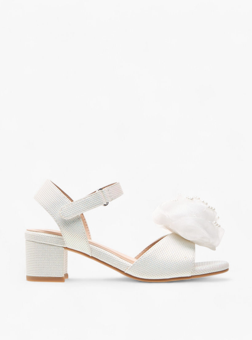 Celeste Girls' Floral Applique Block Heel Sandals with Hook and Loop Closure-girls-shoes-sandals-image-3
