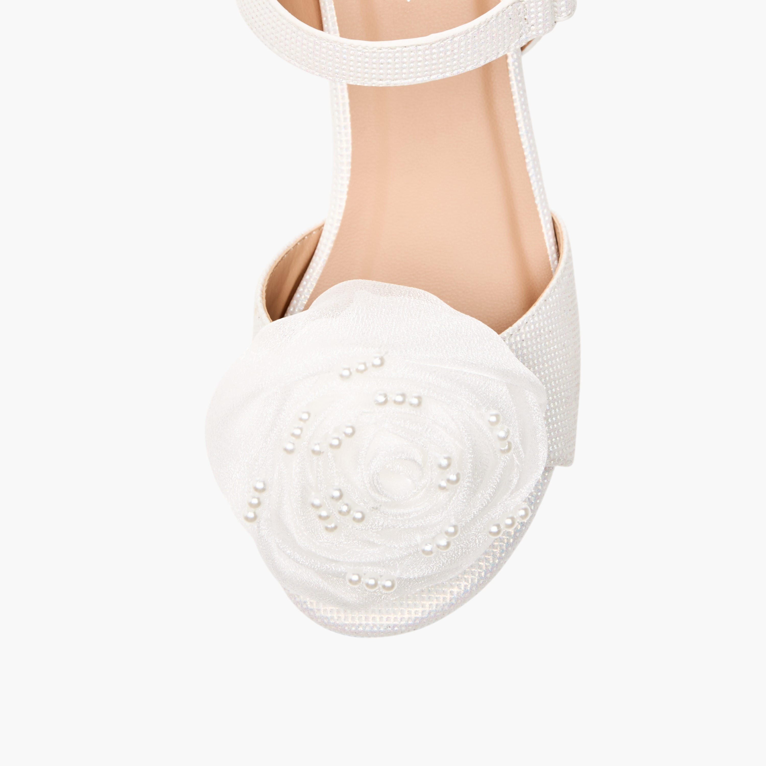 Celeste Girls' Floral Applique Block Heel Sandals with Hook and Loop Closure-girls-shoes-sandals-image-4