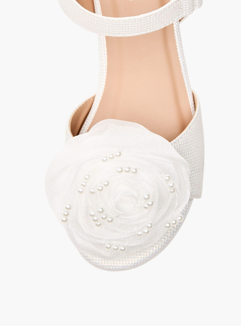 Celeste Girls' Floral Applique Block Heel Sandals with Hook and Loop Closure-girls-shoes-sandals-image-4