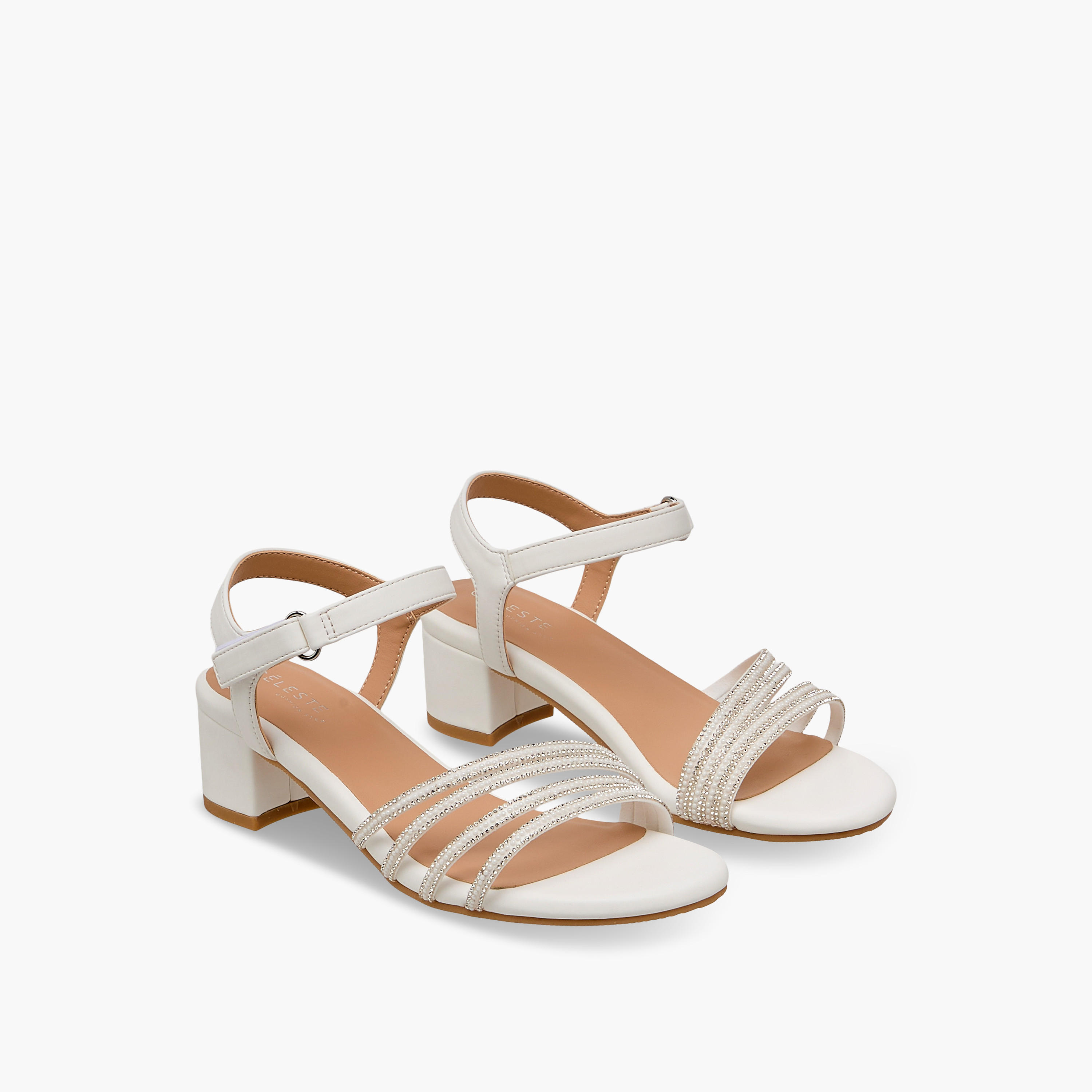Celeste Girls Embellished Block Heel Sandals-girls-shoes-sandals-image-1