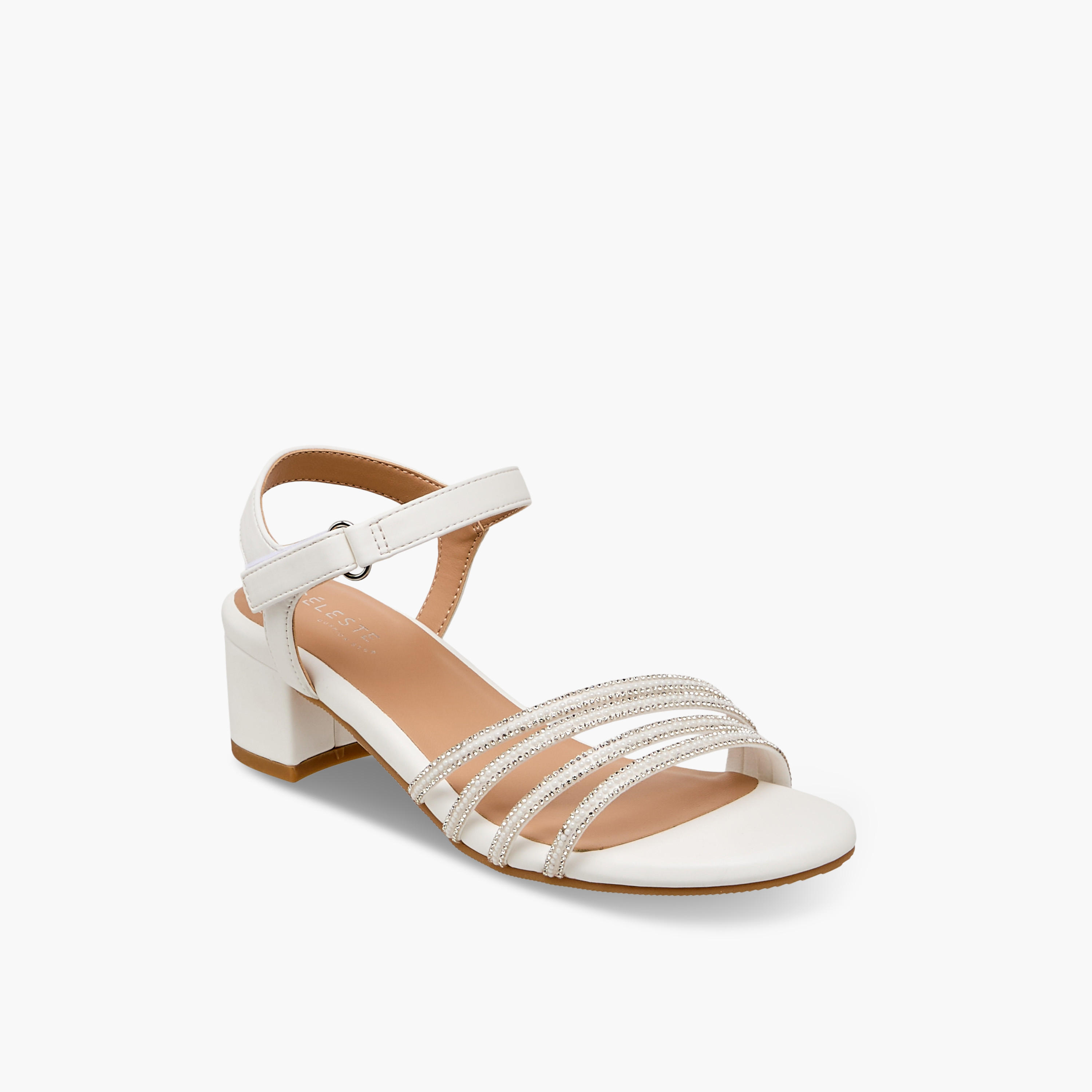 Celeste Girls Embellished Block Heel Sandals-girls-shoes-sandals-image-2