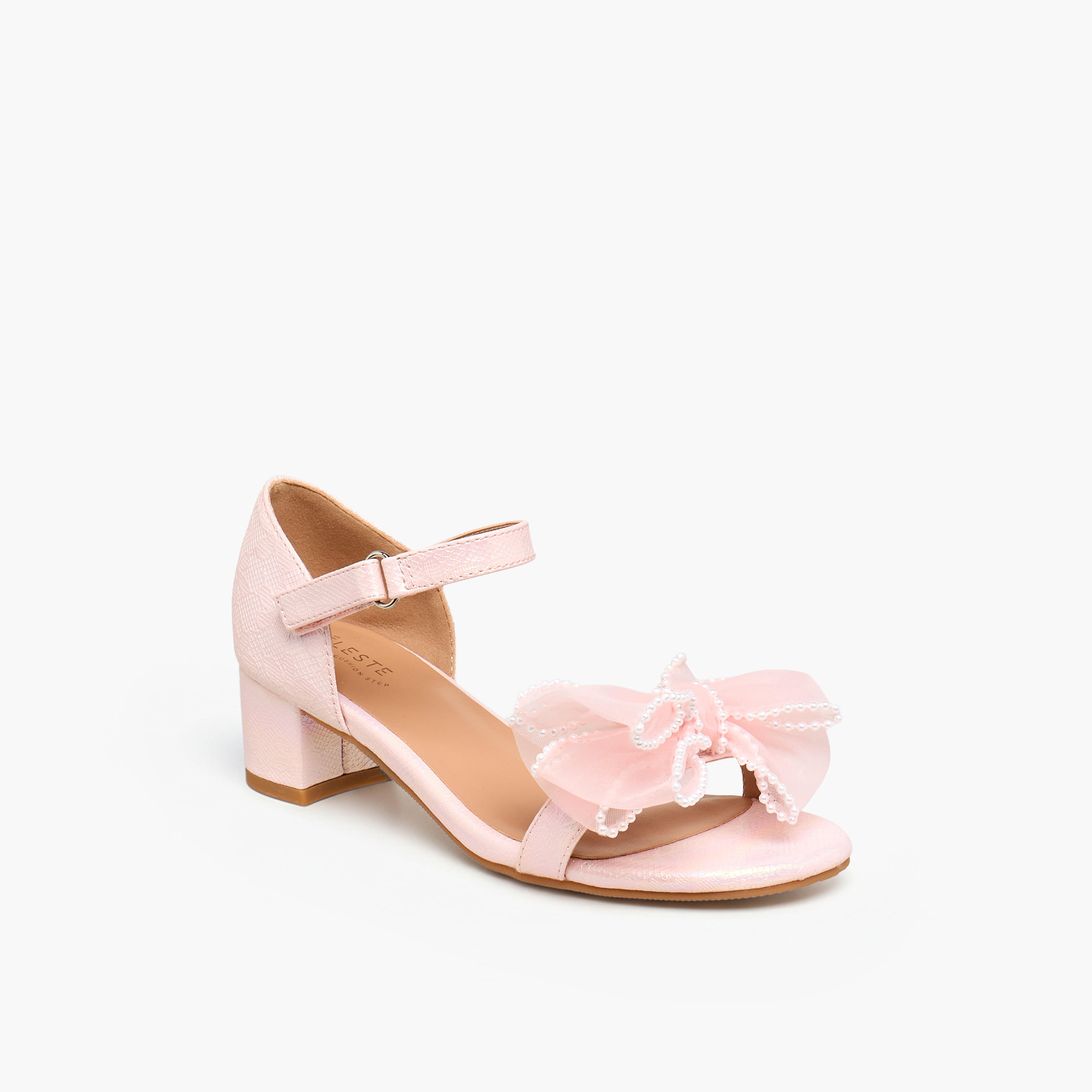 Celeste Girls Block Heel Ankle Strap Sandals-girls-shoes-sandals-image-2