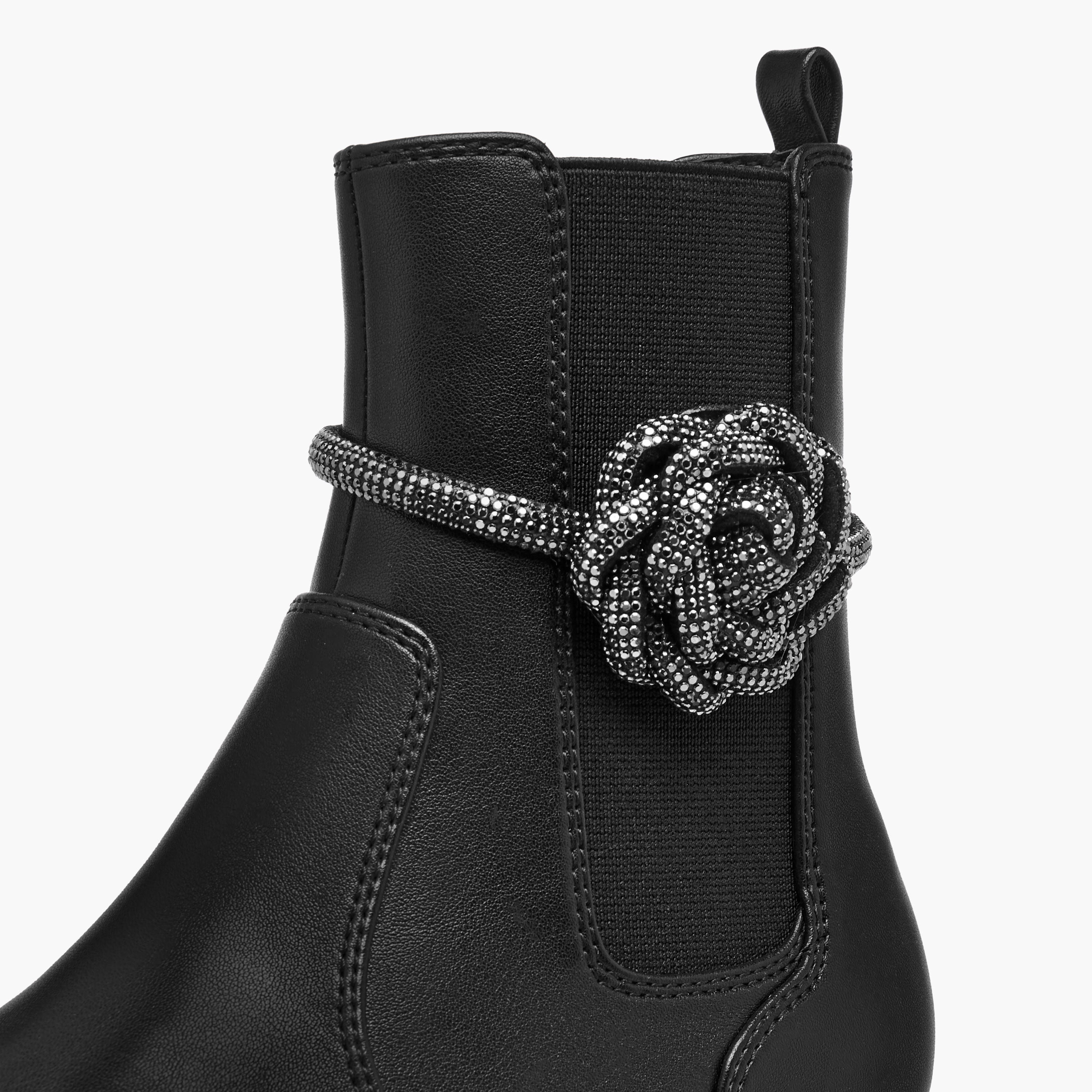 Celeste Girls' Floral Accent High Cut Boots with Zip Closure-girls-shoes-boots-image-4