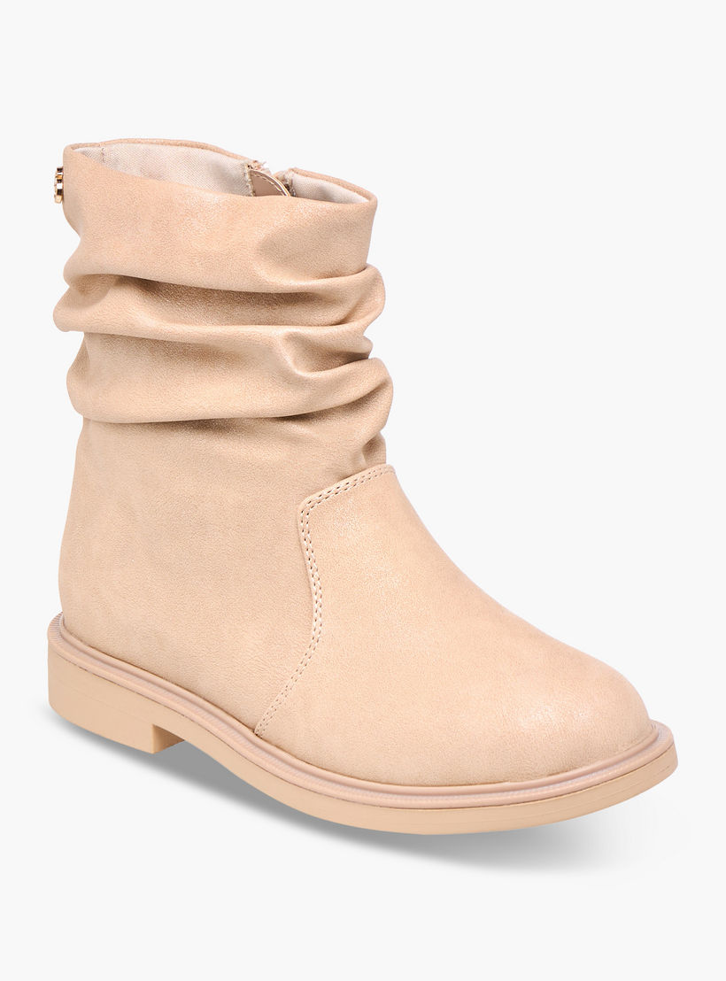 Celeste Girls' Ruched Accent High Cut Boots with Zip Closure-girls-shoes-boots-image-2