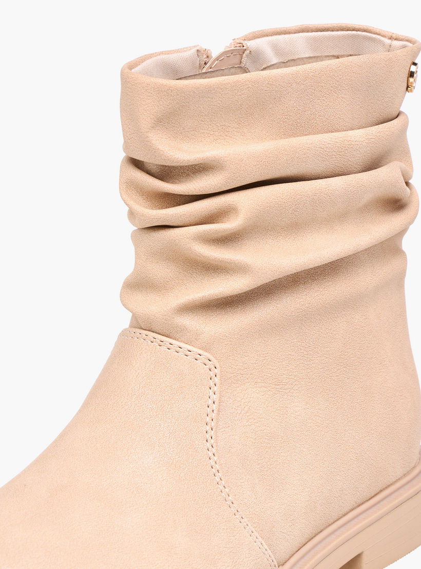 Celeste Girls' Ruched Accent High Cut Boots with Zip Closure-girls-shoes-boots-image-4