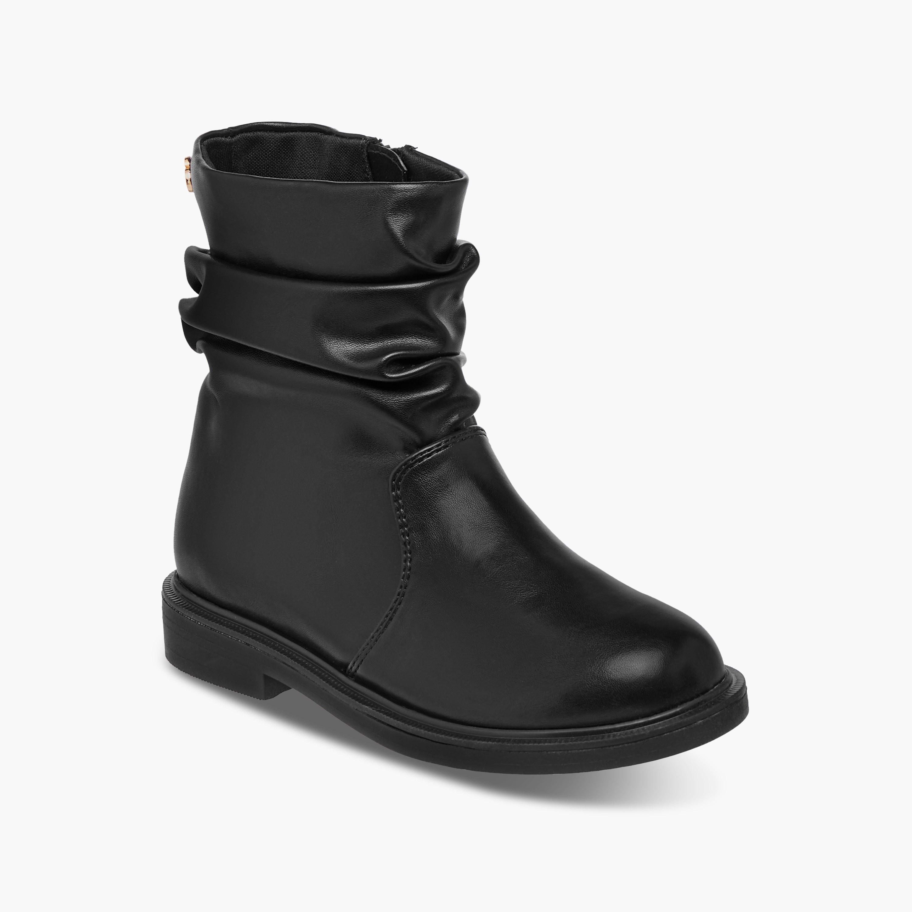 بوت بقصة عالية وزينة ثنيات وسحاب إغلاق للبنات من سيليست-girls-shoes-boots-image-2