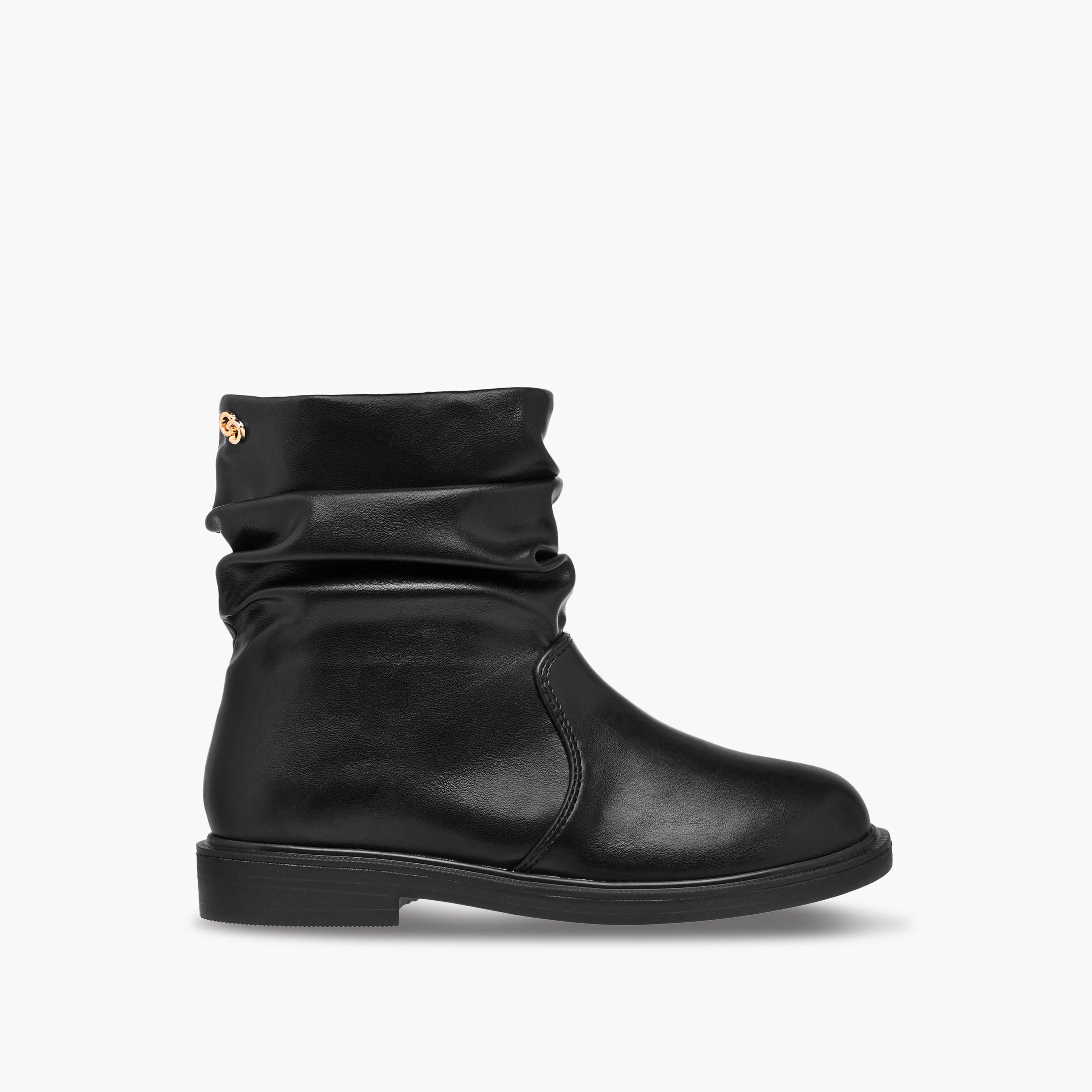 بوت بقصة عالية وزينة ثنيات وسحاب إغلاق للبنات من سيليست-girls-shoes-boots-image-3