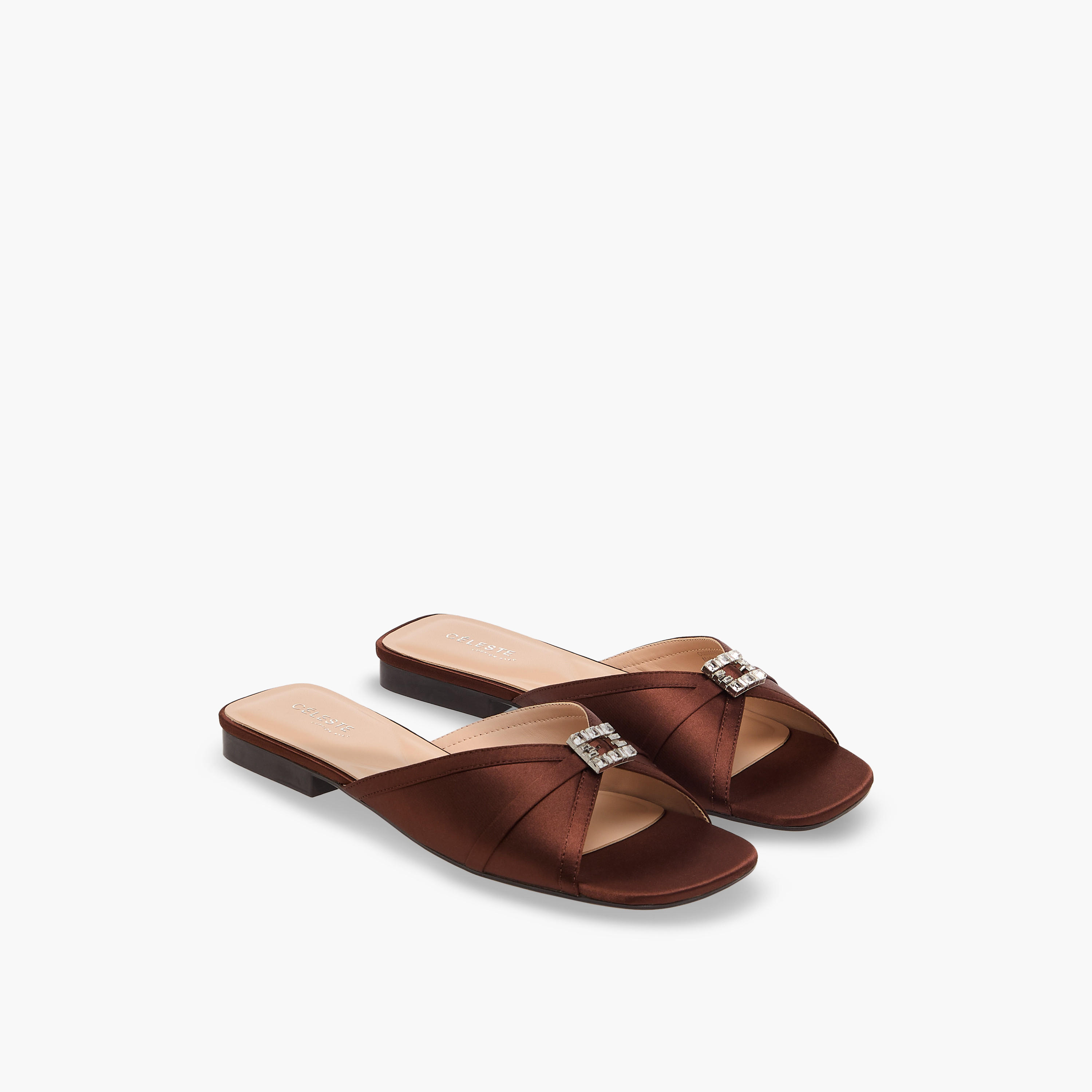 صندل ساتان سهل الارتداء مزين للنساء من سيليست-women-shoes-flats-sandals-image-1
