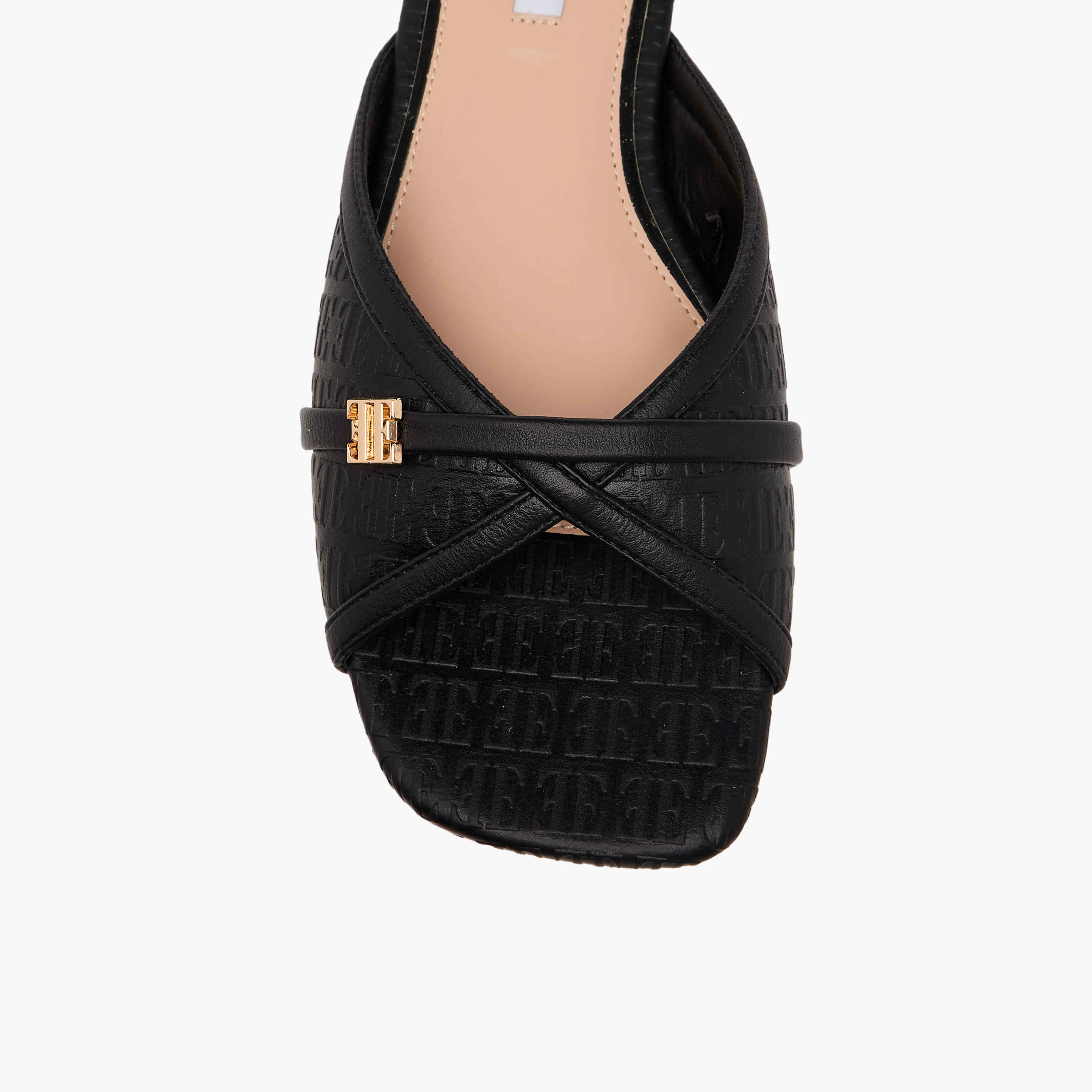 Elle Women Monogram Debossed Slide Sandals-women-shoes-flats-sandals-image-4