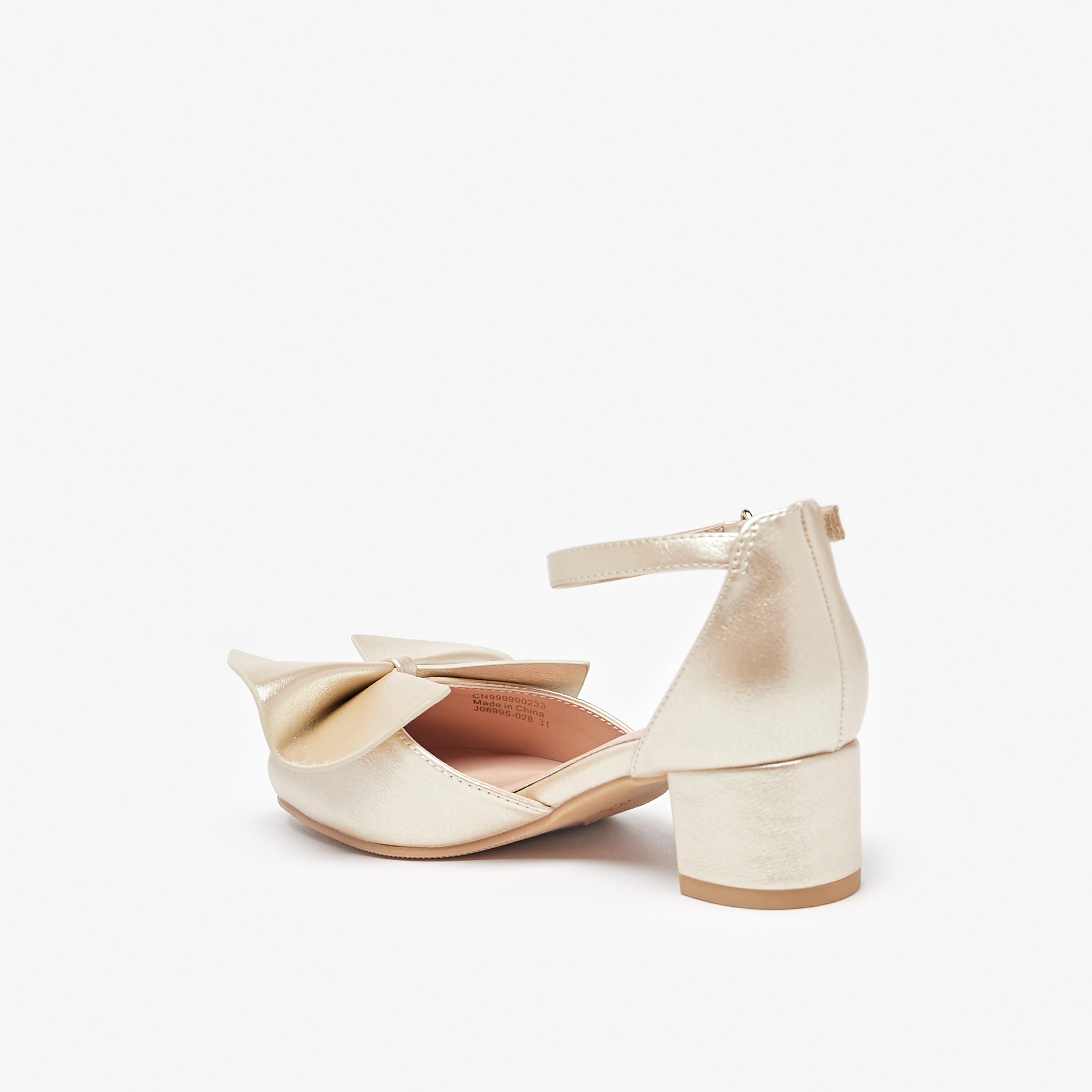 حذاء باليرينا بحزام حول الكاحل وكعب سميك وفيونكة من سيليست-girls-shoes-sandals-image-2