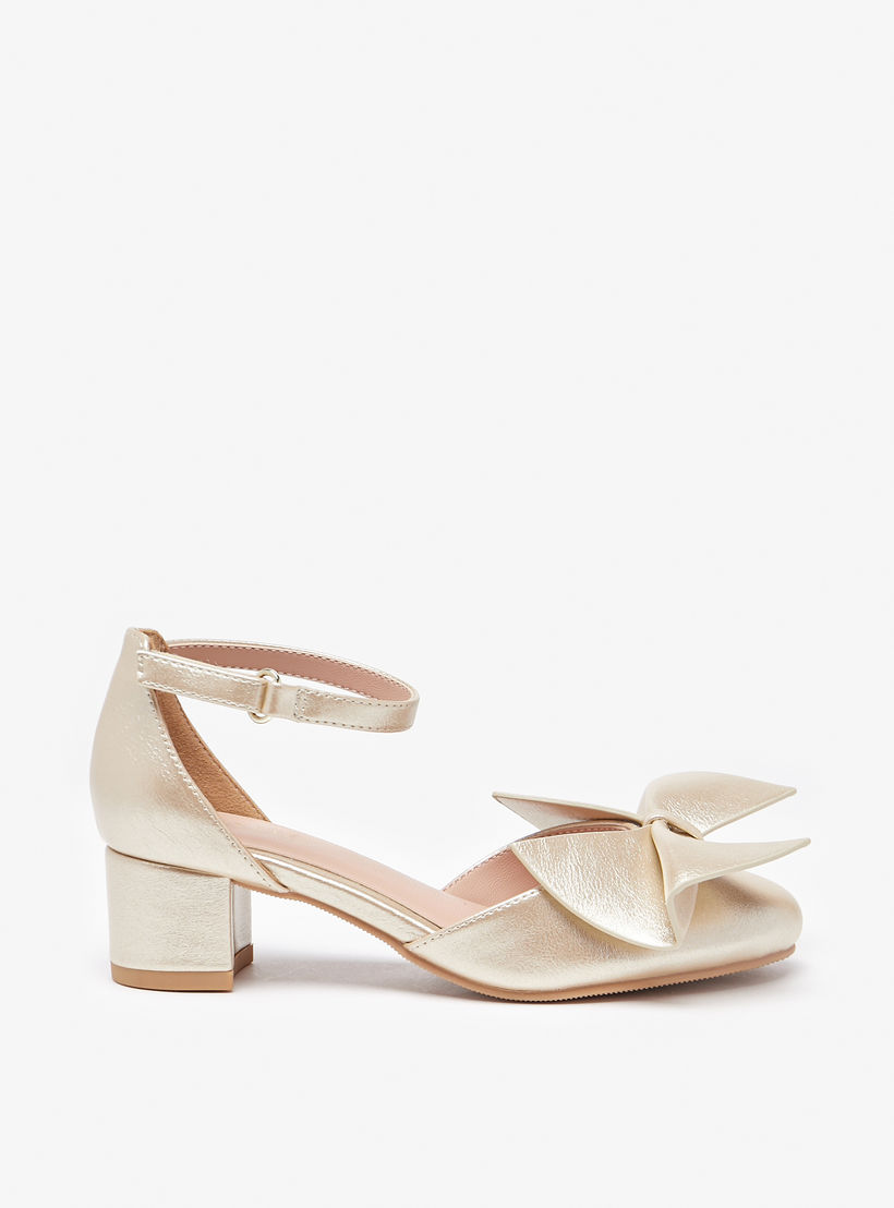 حذاء باليرينا بحزام حول الكاحل وكعب سميك وفيونكة من سيليست-girls-shoes-sandals-image-3