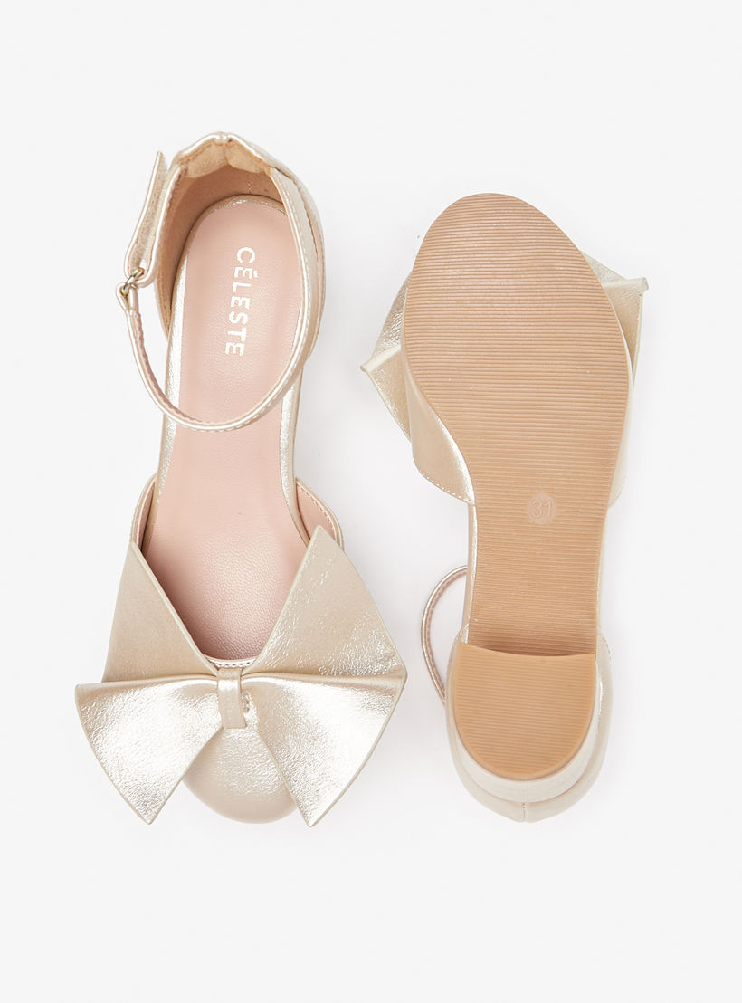 حذاء باليرينا بحزام حول الكاحل وكعب سميك وفيونكة من سيليست-girls-shoes-sandals-image-4
