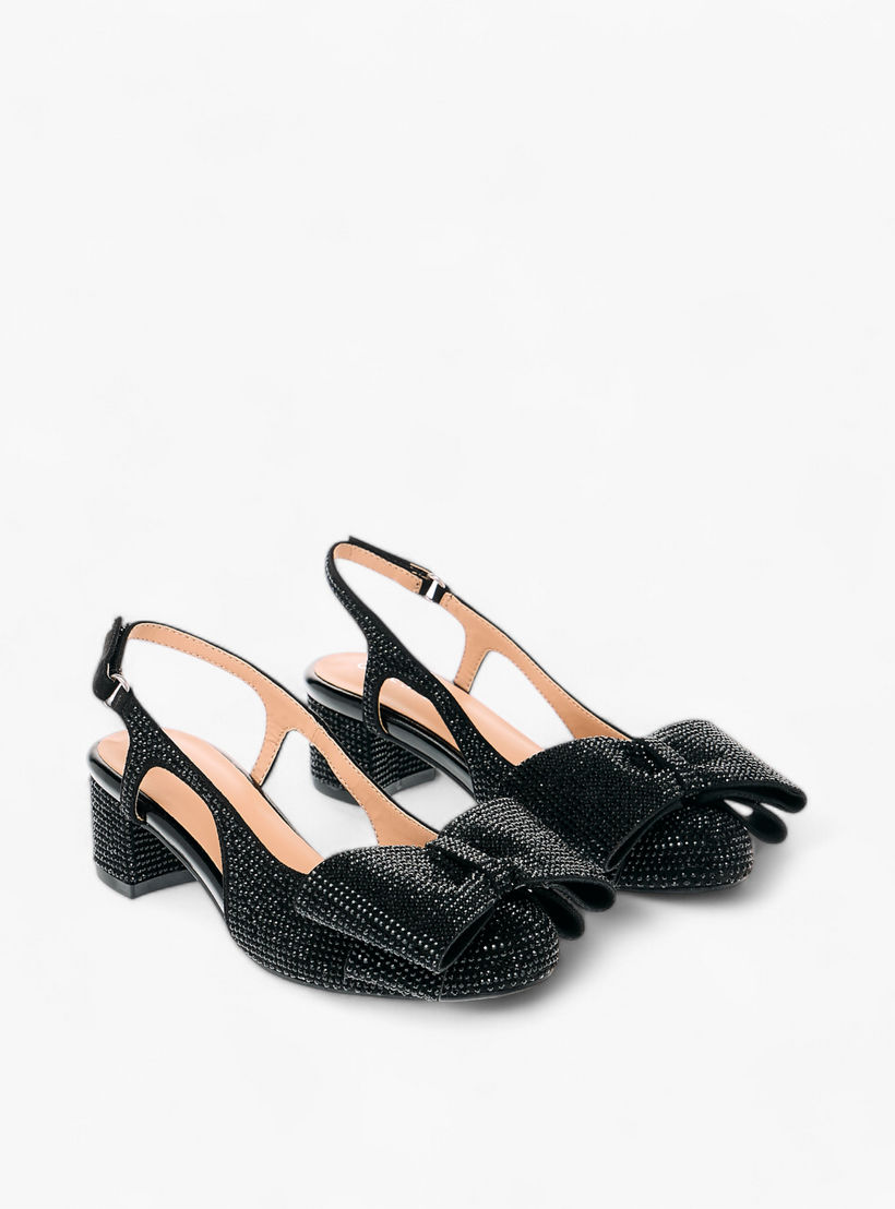 Celeste Girl's Bow Accent Block Heeled Sandals with Hook and Loop Closure-girls-shoes-sandals-image-1