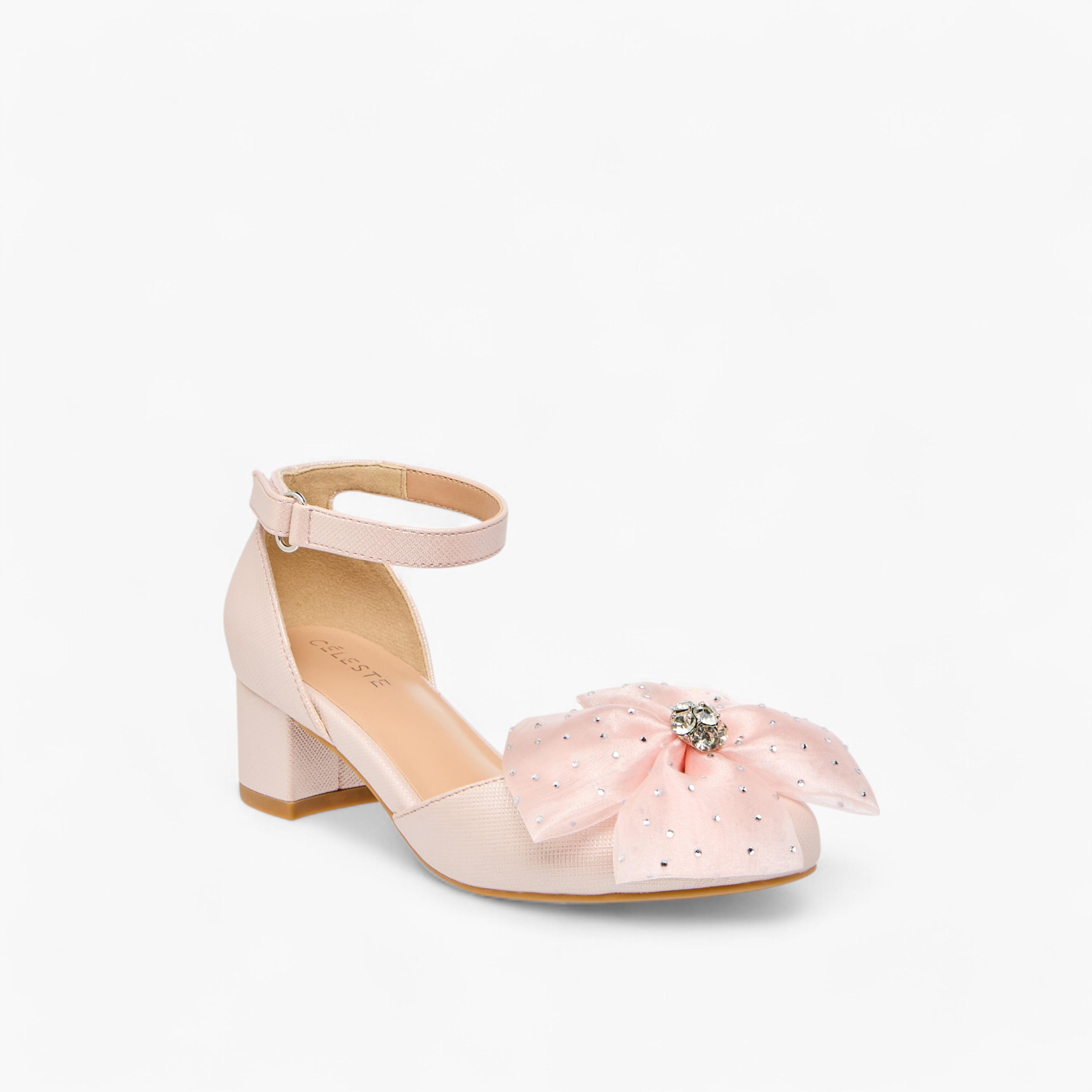 حذاء بزخارف زهرية وكعب سميك وشريط إغلاق لاصق للبنات من سيليست-girls-shoes-sandals-image-2