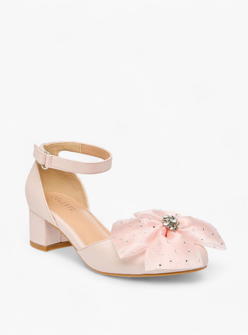 حذاء بزخارف زهرية وكعب سميك وشريط إغلاق لاصق للبنات من سيليست-girls-shoes-sandals-image-2