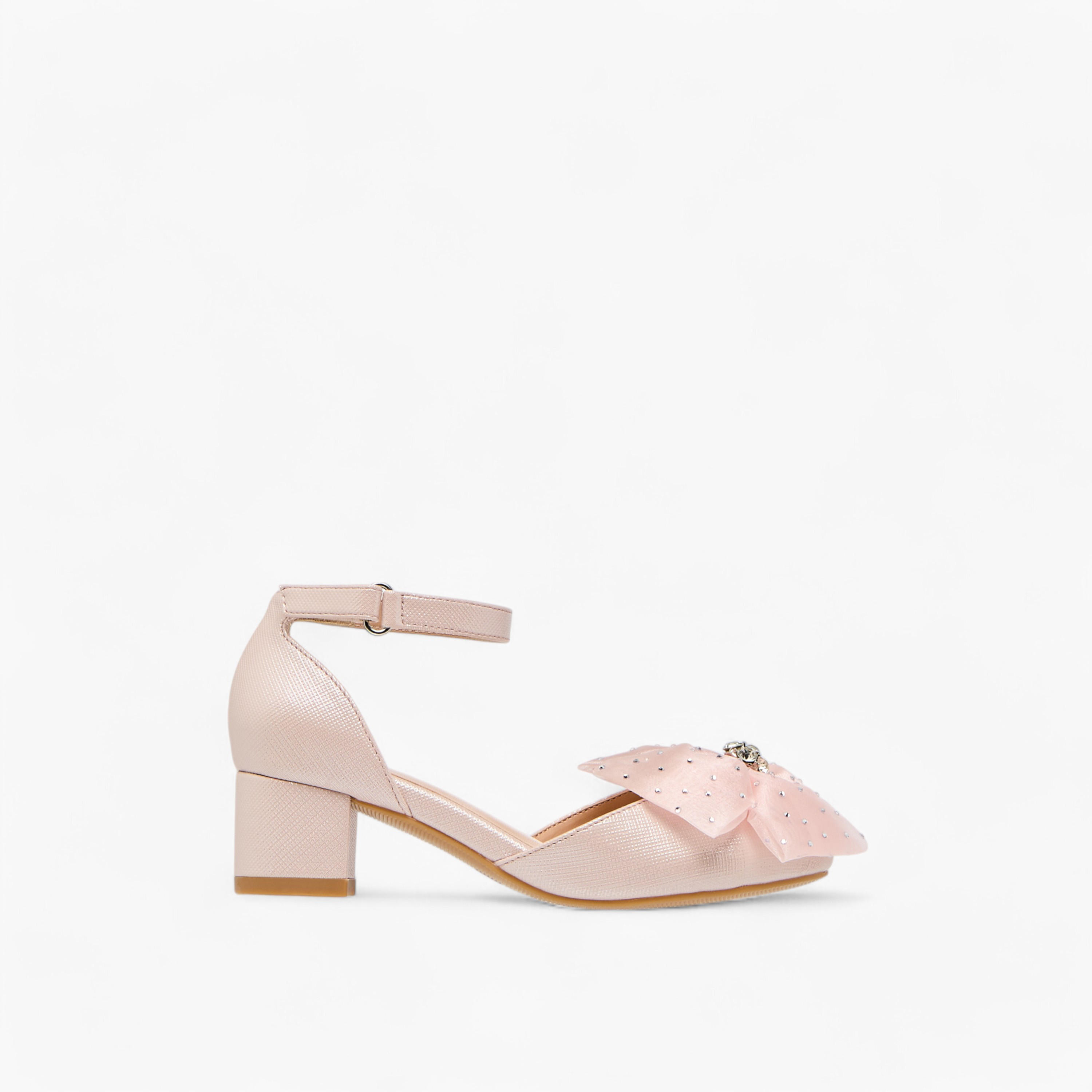 حذاء بزخارف زهرية وكعب سميك وشريط إغلاق لاصق للبنات من سيليست-girls-shoes-sandals-image-3