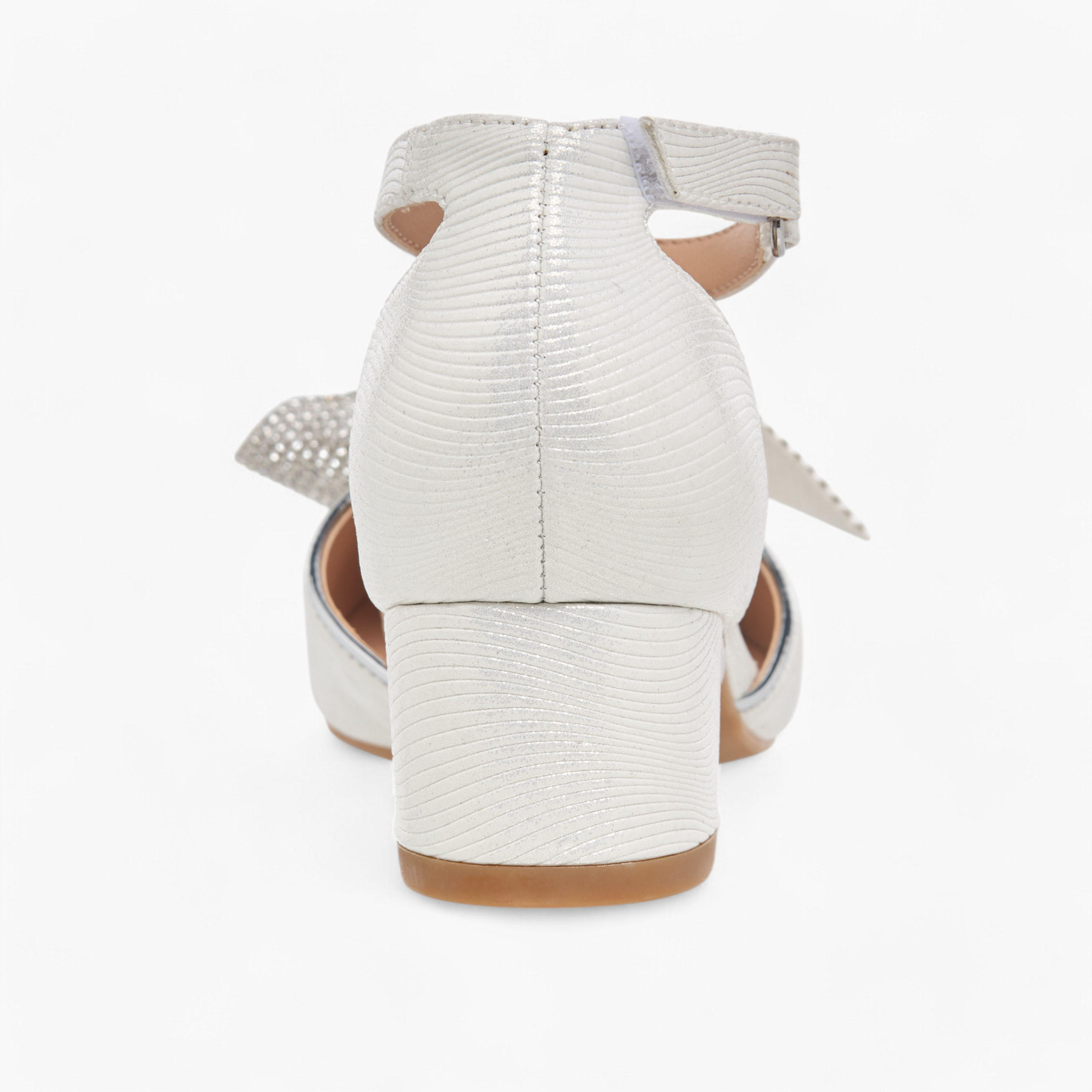 Celeste Girls' Bow Applique Block Heel Shoes with Hook and Loop Closure-girls-shoes-sandals-image-5