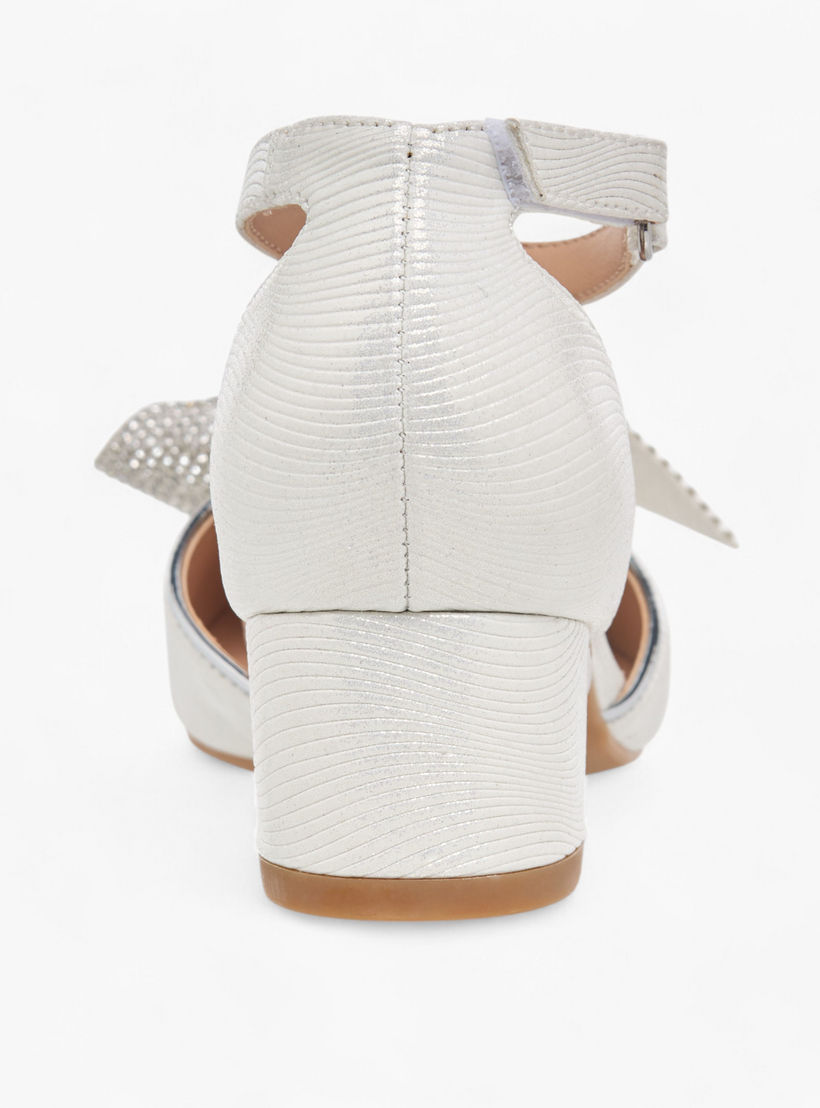 Celeste Girls' Bow Applique Block Heel Shoes with Hook and Loop Closure-girls-shoes-sandals-image-5