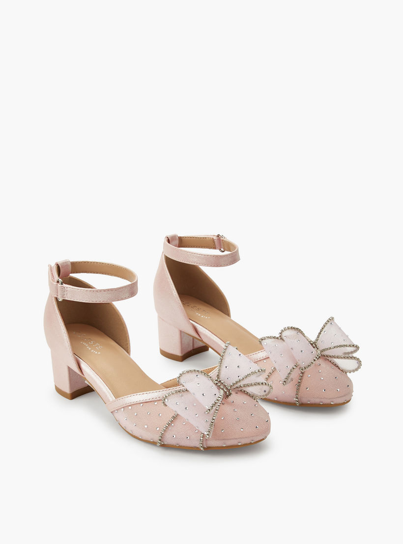 حذاء مزين بكعب سميك للبنات من سيليست-girls-shoes-sandals-image-1