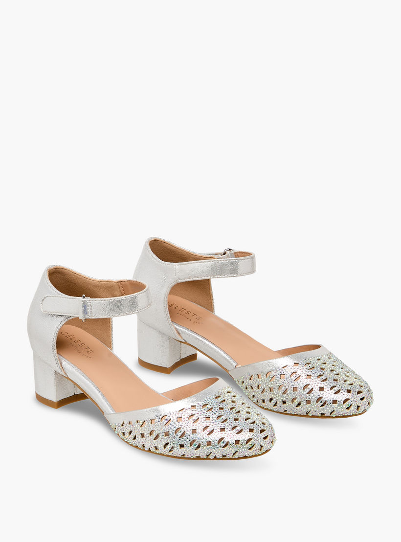 Celeste Girls Embellished Block Heel Sandals-girls-shoes-sandals-image-1
