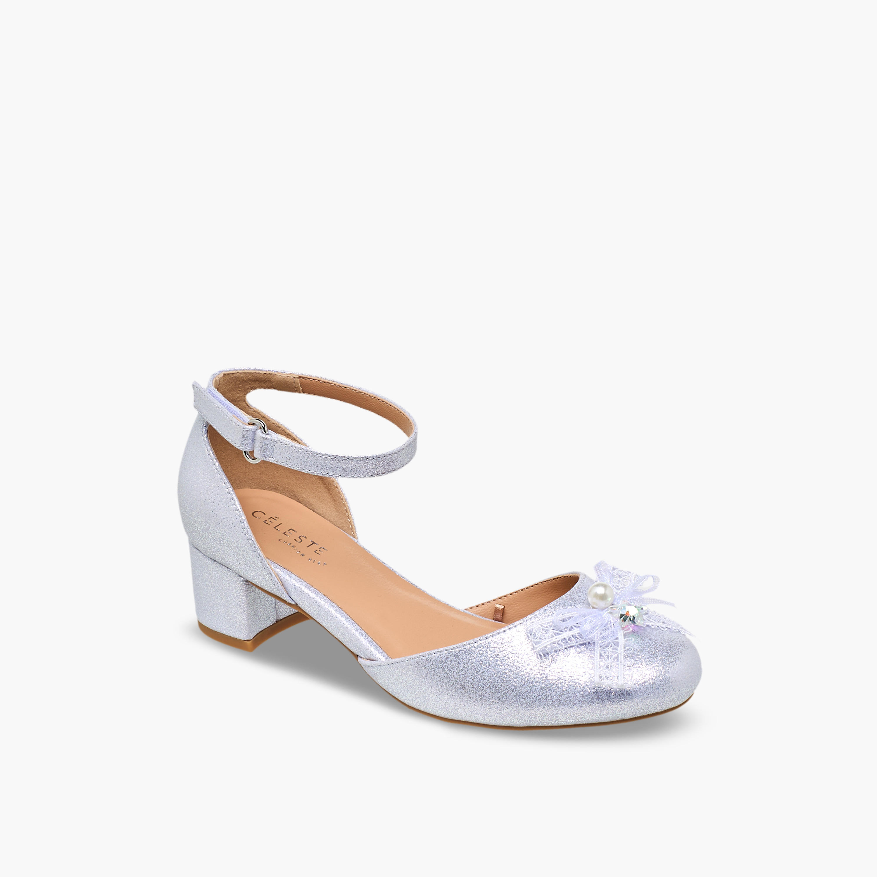 صندل بكعب عريض مزين بفيونكة للبنات من سيليست-girls-shoes-sandals-image-2