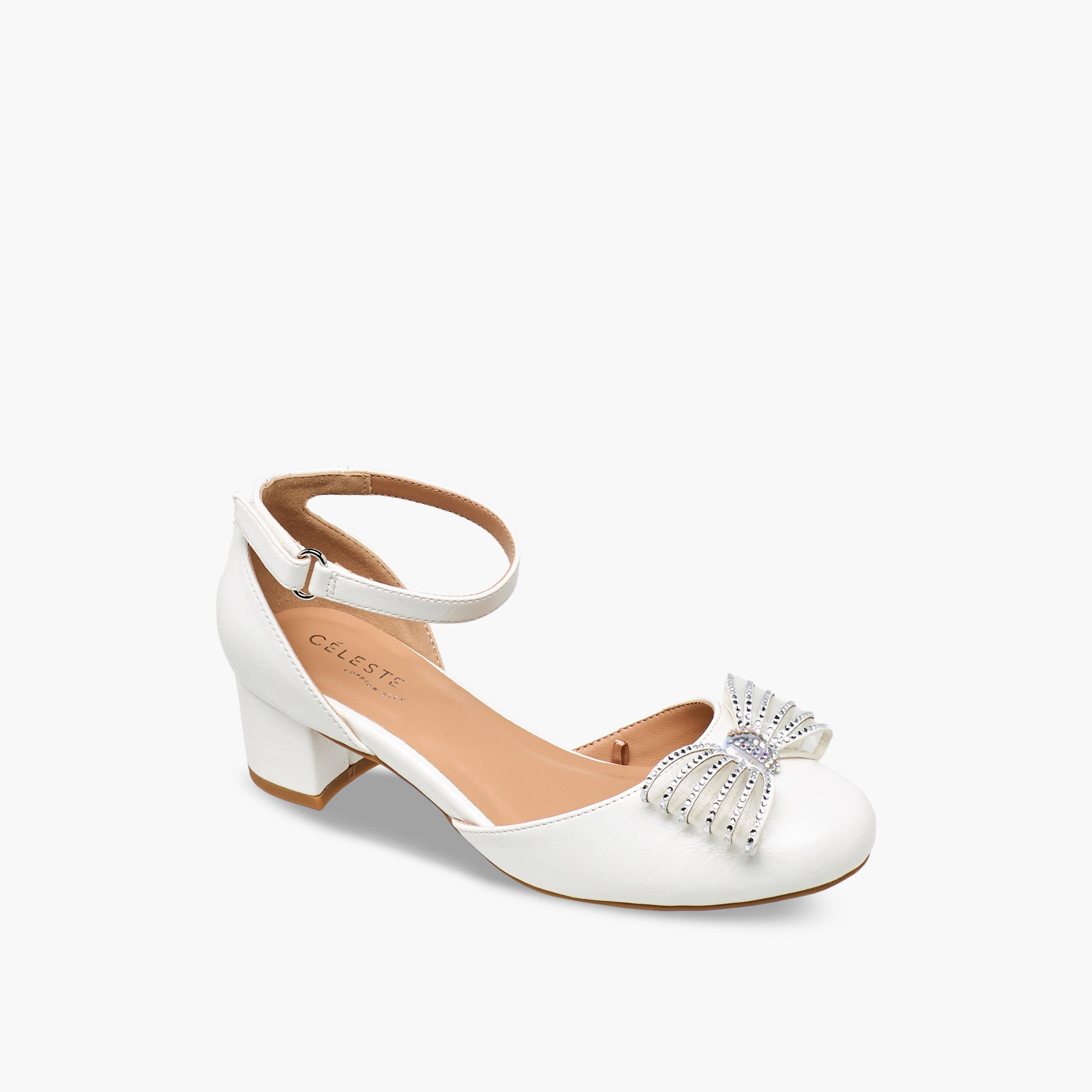 صندل بكعب عريض وبفيونكة مزينة للبنات من سيليست-girls-shoes-sandals-image-2