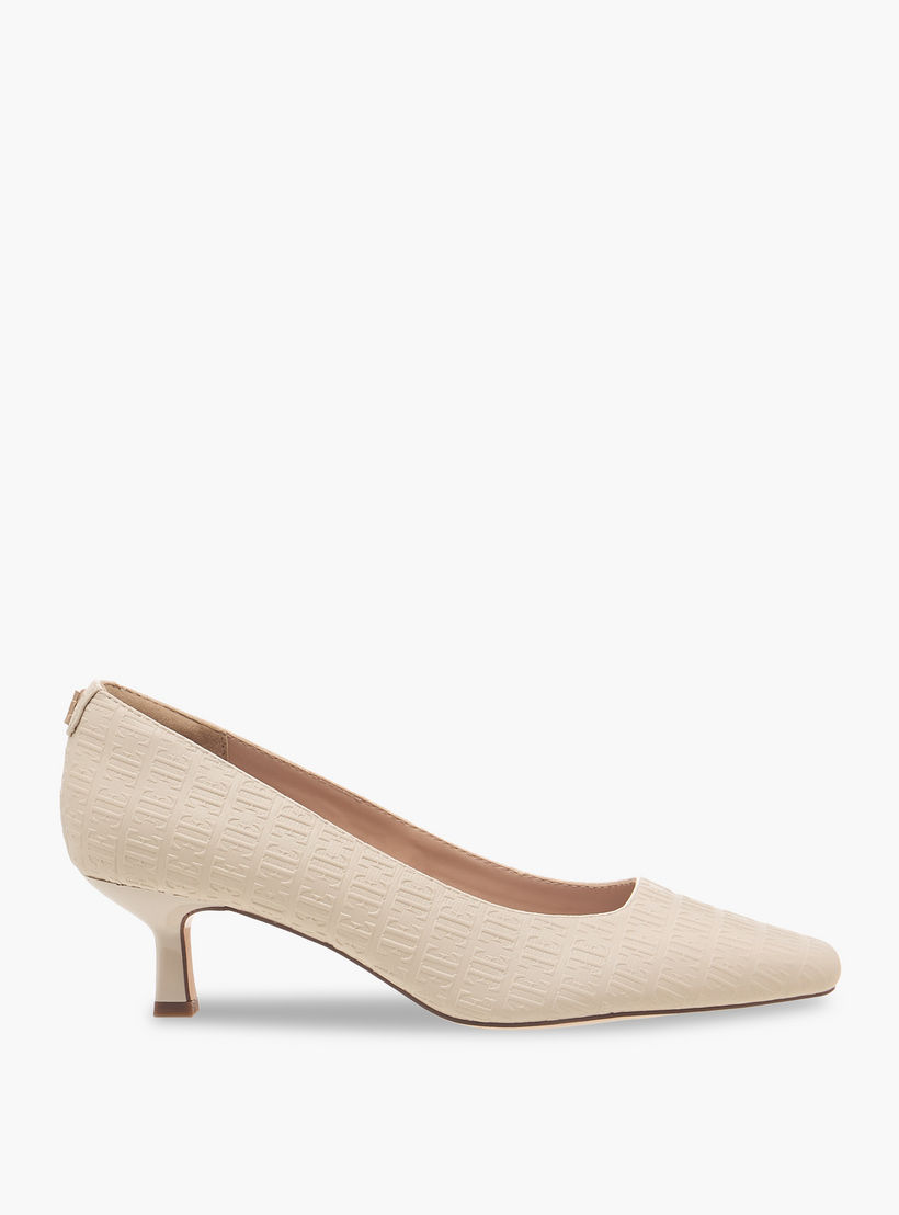 Elle Women Monogram Textured Kitten Heel Pumps-women-shoes-heels-image-3