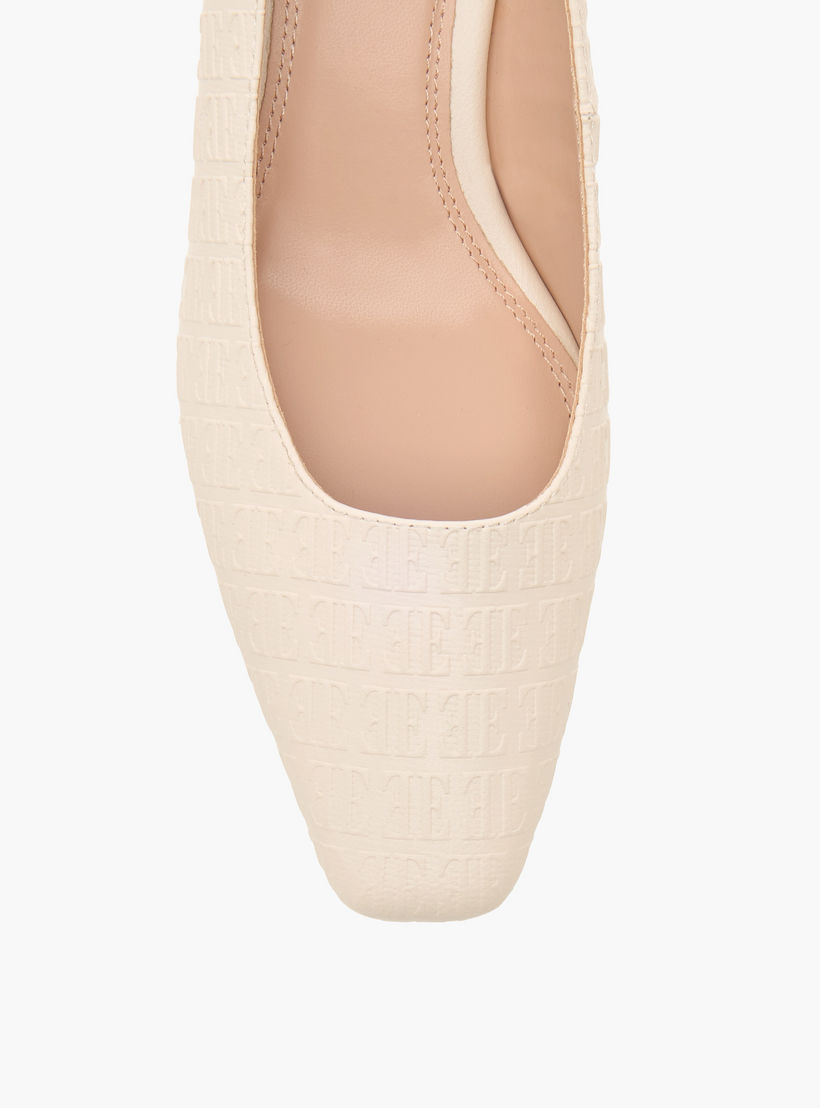 Elle Women Monogram Textured Kitten Heel Pumps-women-shoes-heels-image-4