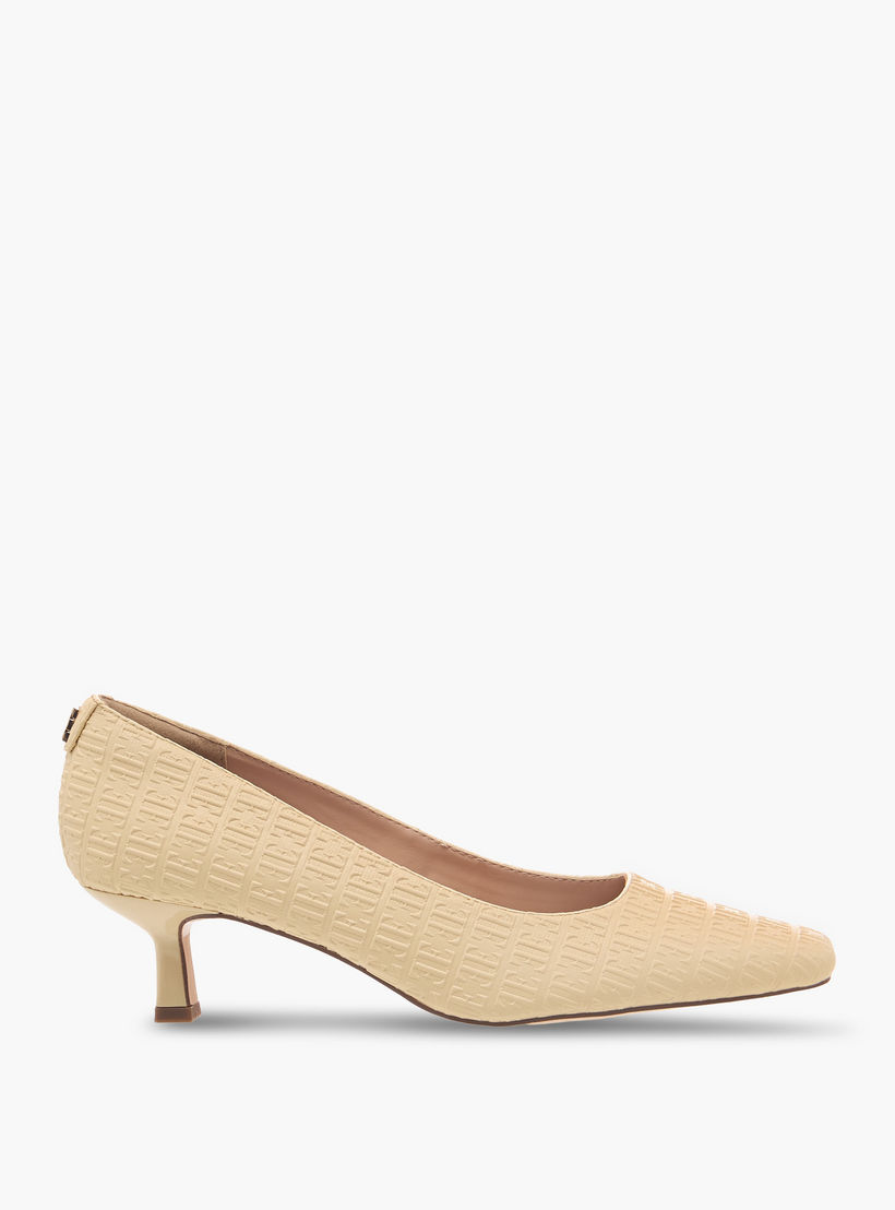 Elle Women Monogram Textured Kitten Heel Pumps-women-shoes-heels-image-3