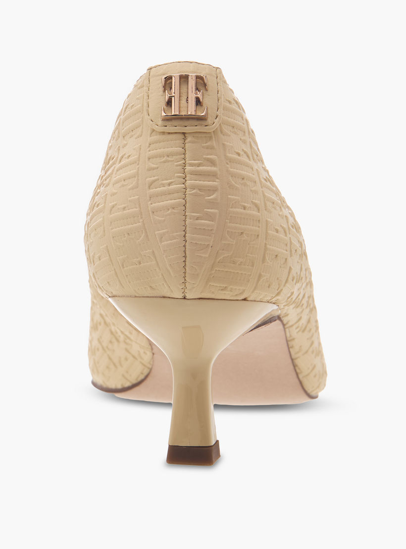 Elle Women Monogram Textured Kitten Heel Pumps-women-shoes-heels-image-5
