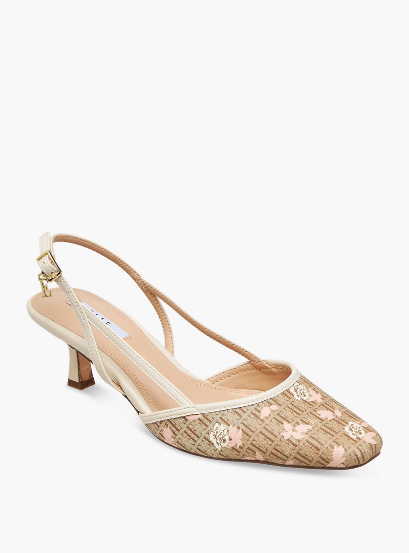 Elle Women Monogram Print Kitten Heel Shoes-women-shoes-sandals-heeled-image-2