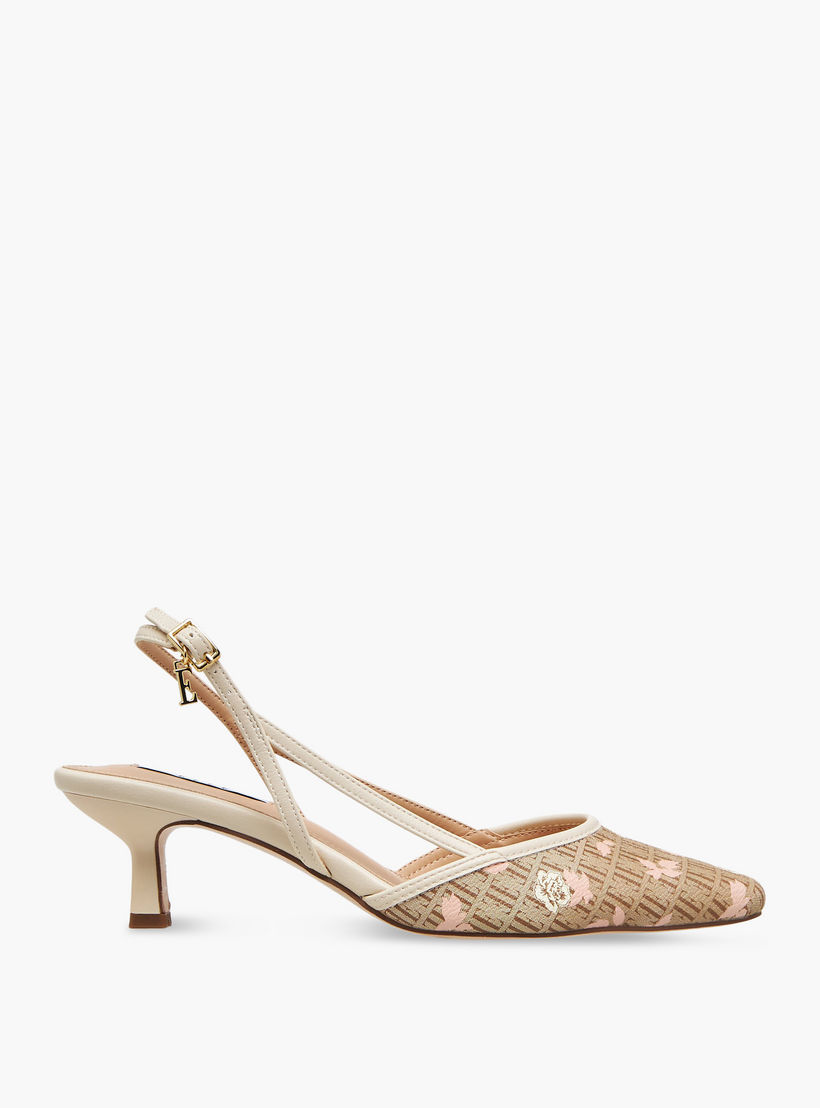 Elle Women Monogram Print Kitten Heel Shoes-women-shoes-sandals-heeled-image-3