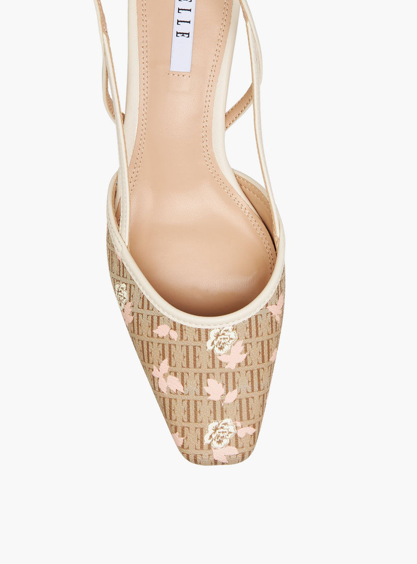 Elle Women Monogram Print Kitten Heel Shoes-women-shoes-sandals-heeled-image-4