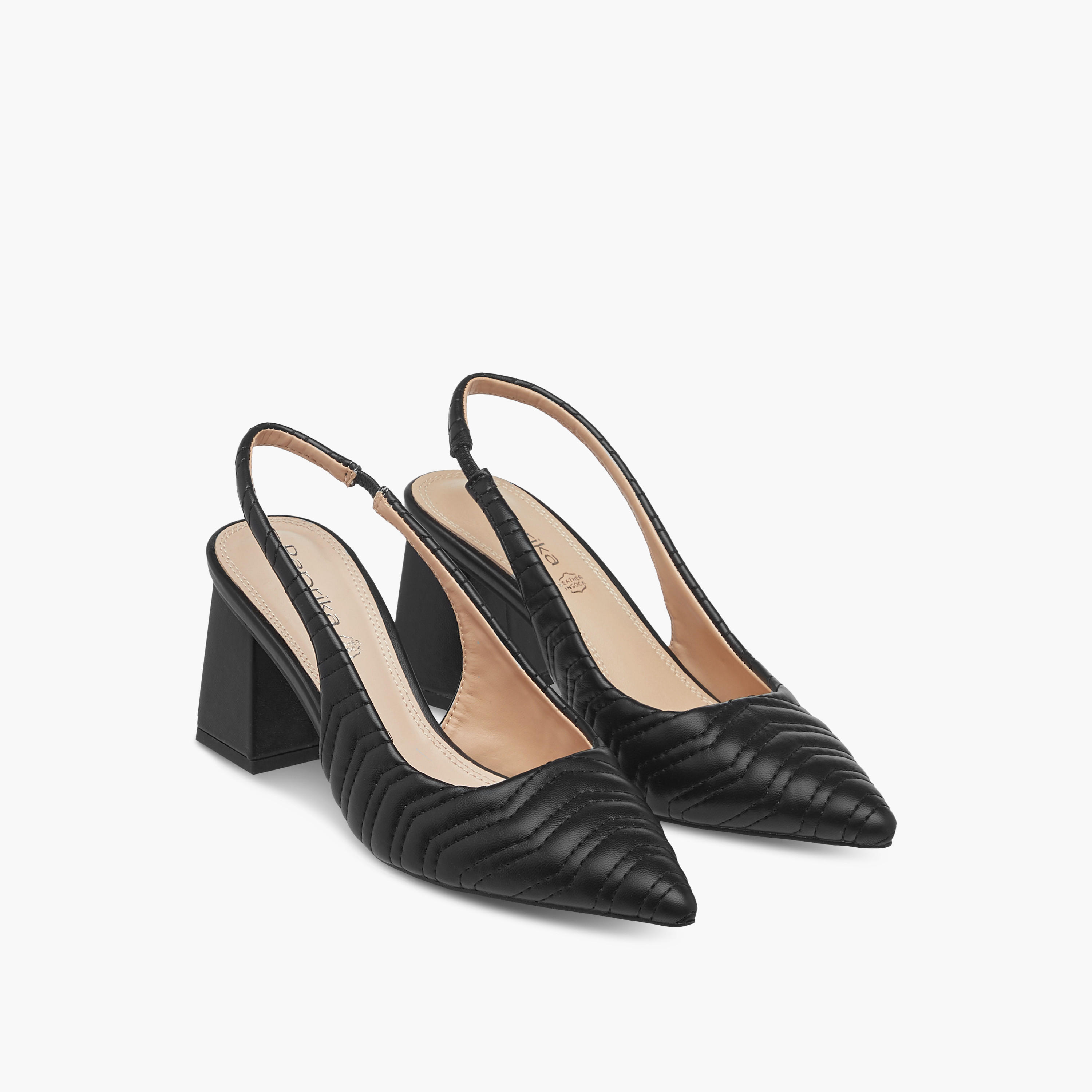 Paprika Quilted Slingback Mules with Block Heel-women-shoes-sandals-heeled-image-1