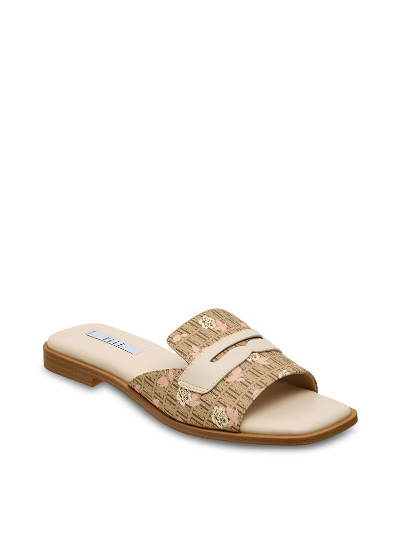 Elle Women Monogram Print Slide Sandals-women-shoes-flats-sandals-image-2
