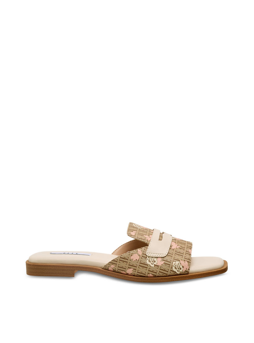 Elle Women Monogram Print Slide Sandals-women-shoes-flats-sandals-image-3
