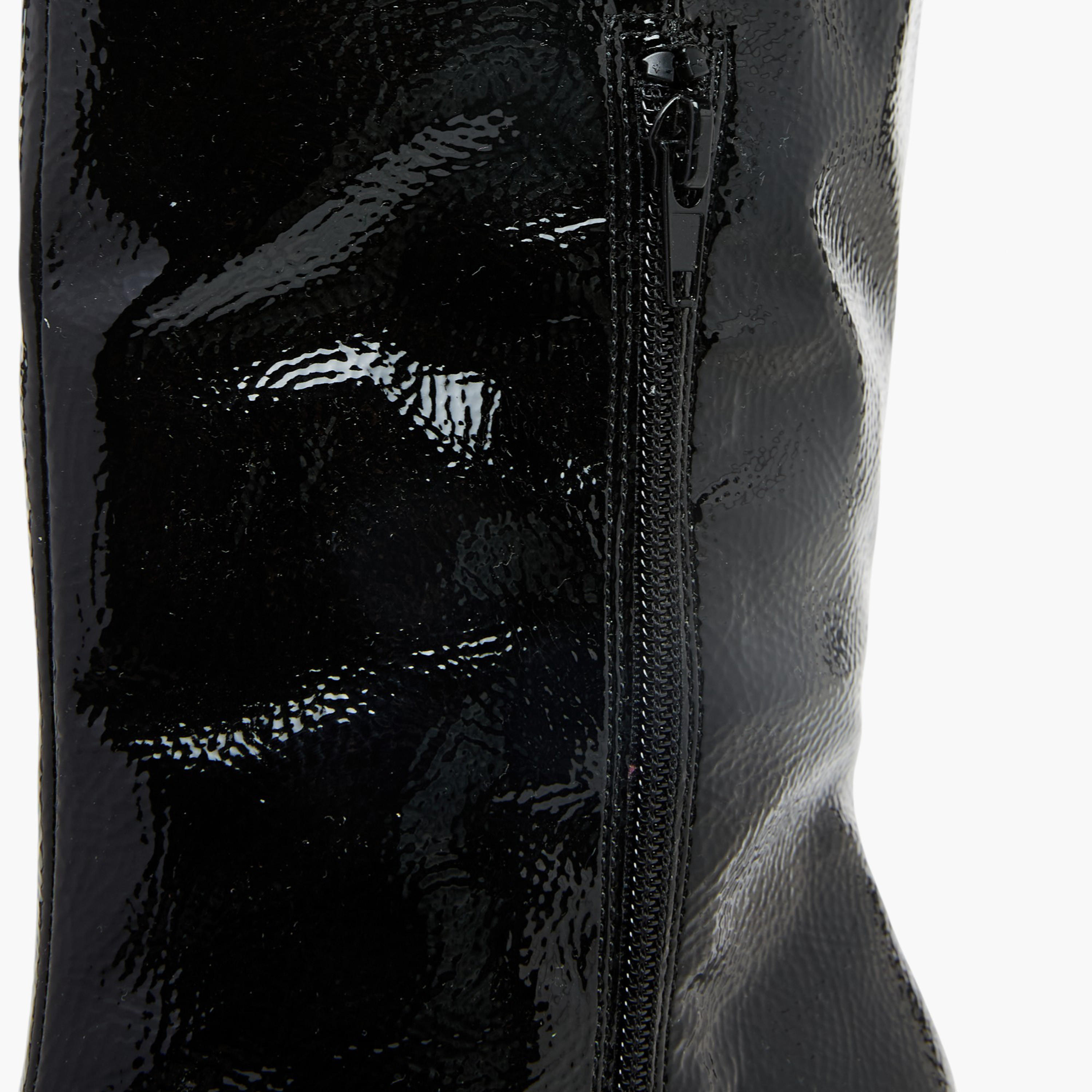 Celeste Women's Solid High Shaft Boots with Zip Closure and Stiletto Heels-women-shoes-boots-image-6
