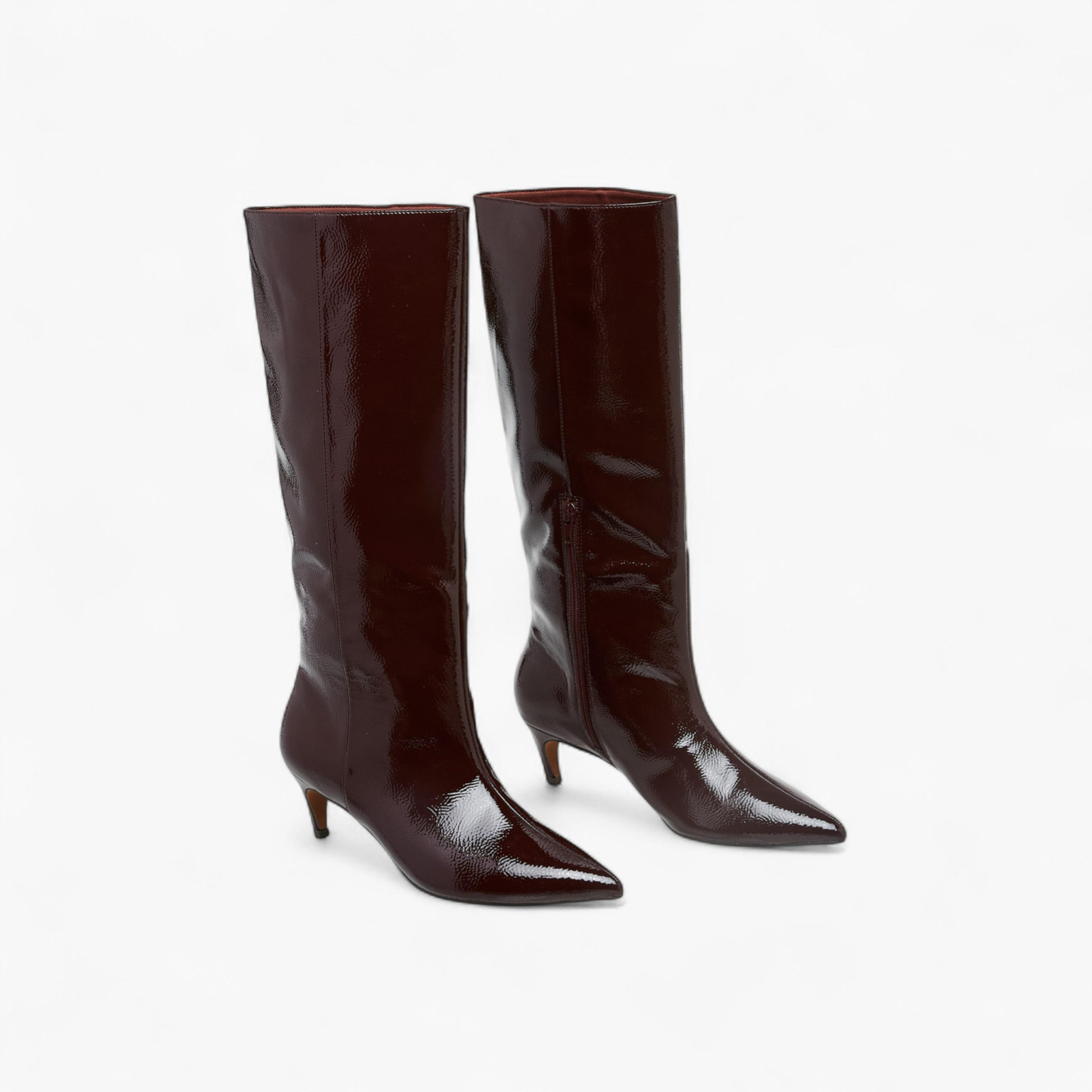 بوت سادة برقبة طويلة وسحاب إغلاق وكعب ستيليتو للنساء من سيليست-women-shoes-boots-image-1