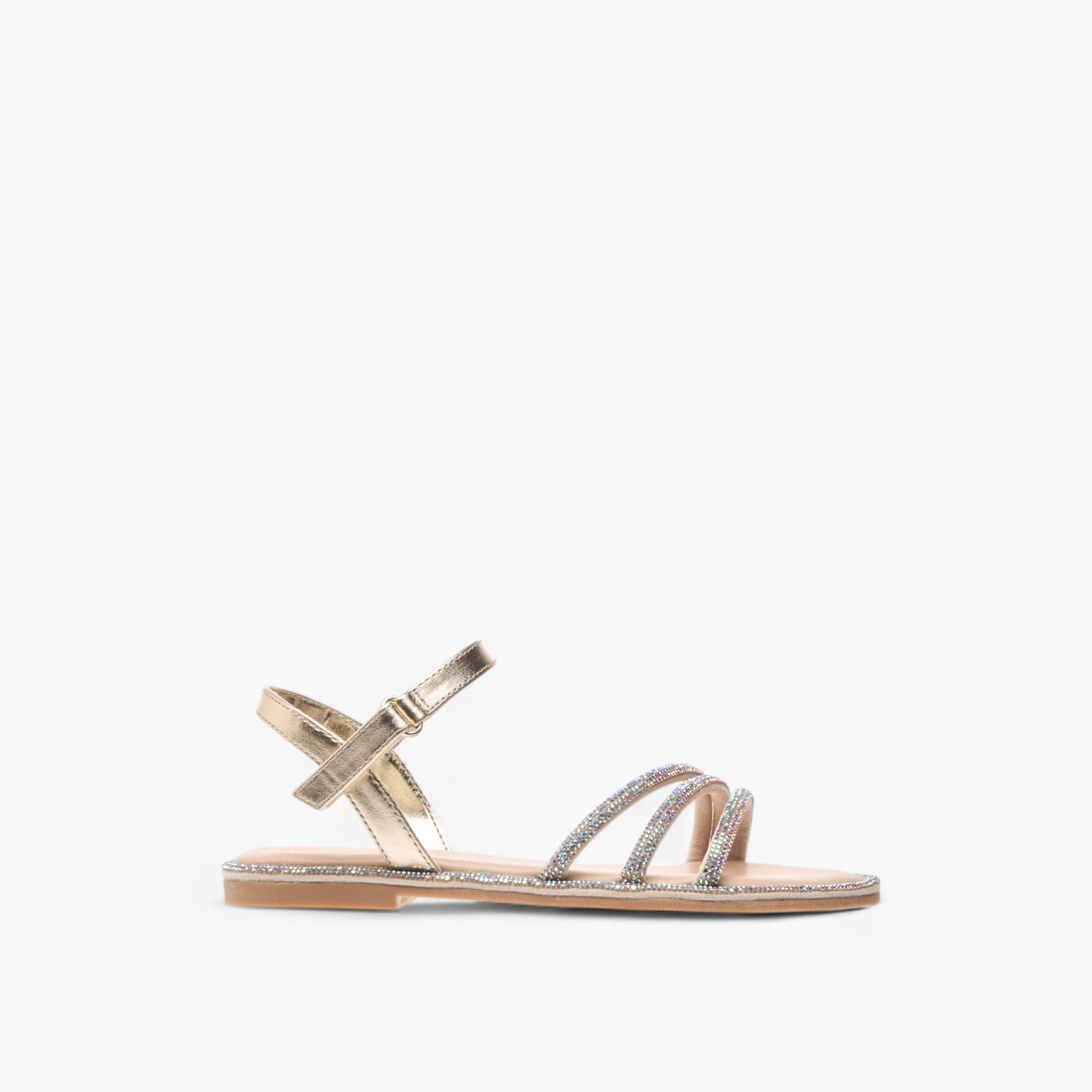 Celeste Girls' Embellished Strap Sandals with Hook and Loop Closure-girls-shoes-sandals-image-2