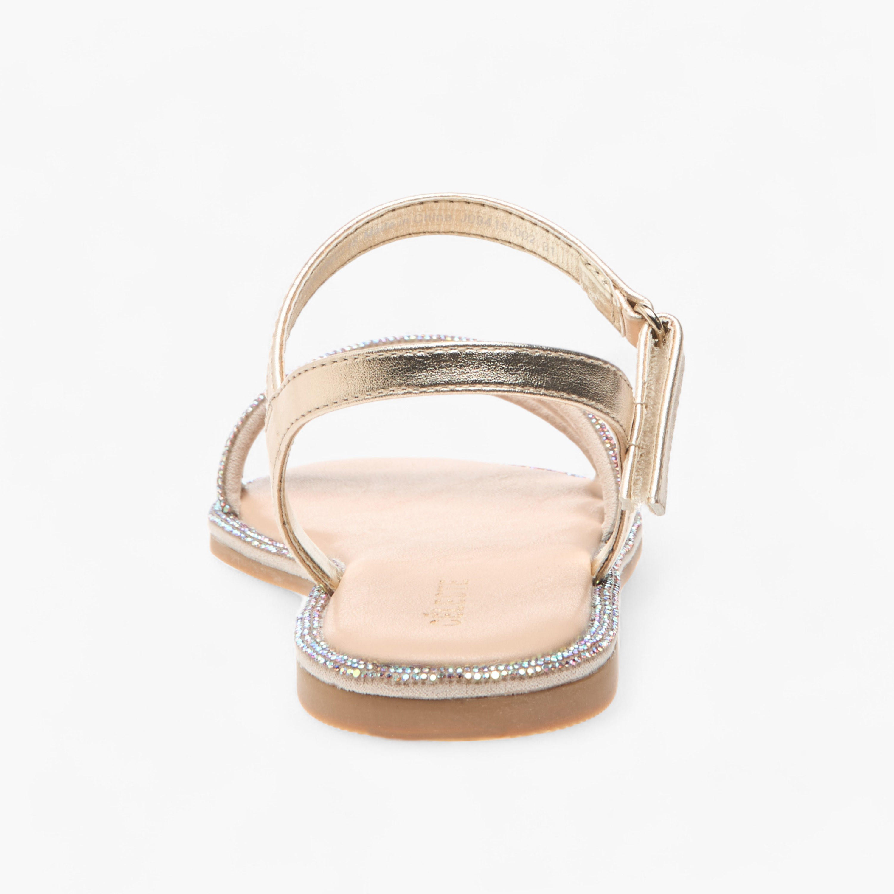 Celeste Girls' Embellished Strap Sandals with Hook and Loop Closure-girls-shoes-sandals-image-4