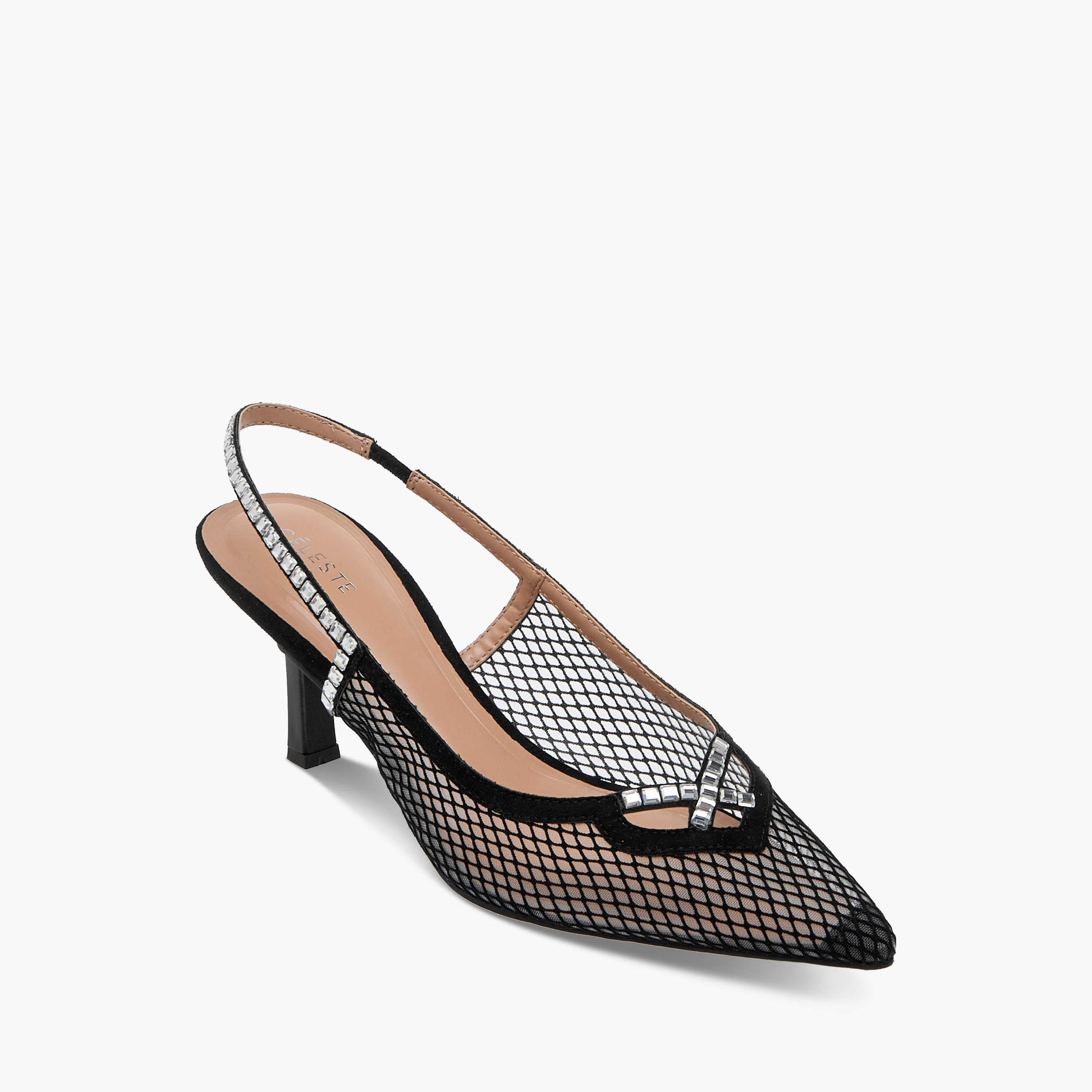 حذاء برباط خلفي مزين بكعب صغير للنساء من سيليست-women-shoes-heels-image-2