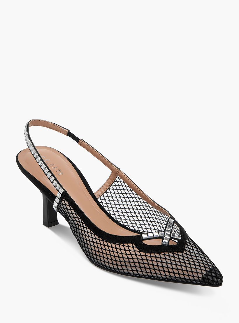 حذاء برباط خلفي مزين بكعب صغير للنساء من سيليست-women-shoes-heels-image-2