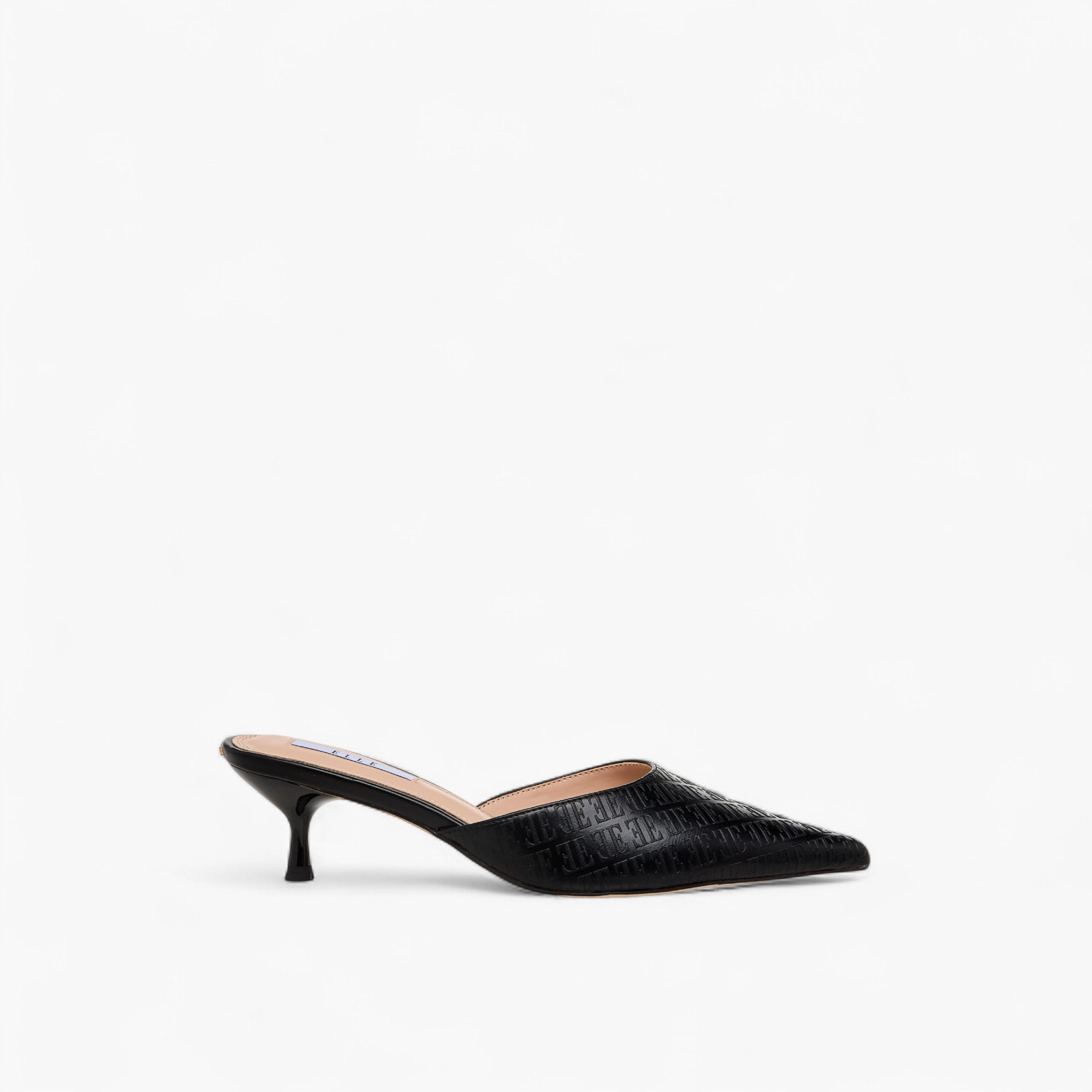 حذاء ميول بكعب صغير ونقوش مونوجرام للنساء من إيل-women-shoes-sandals-heeled-image-3