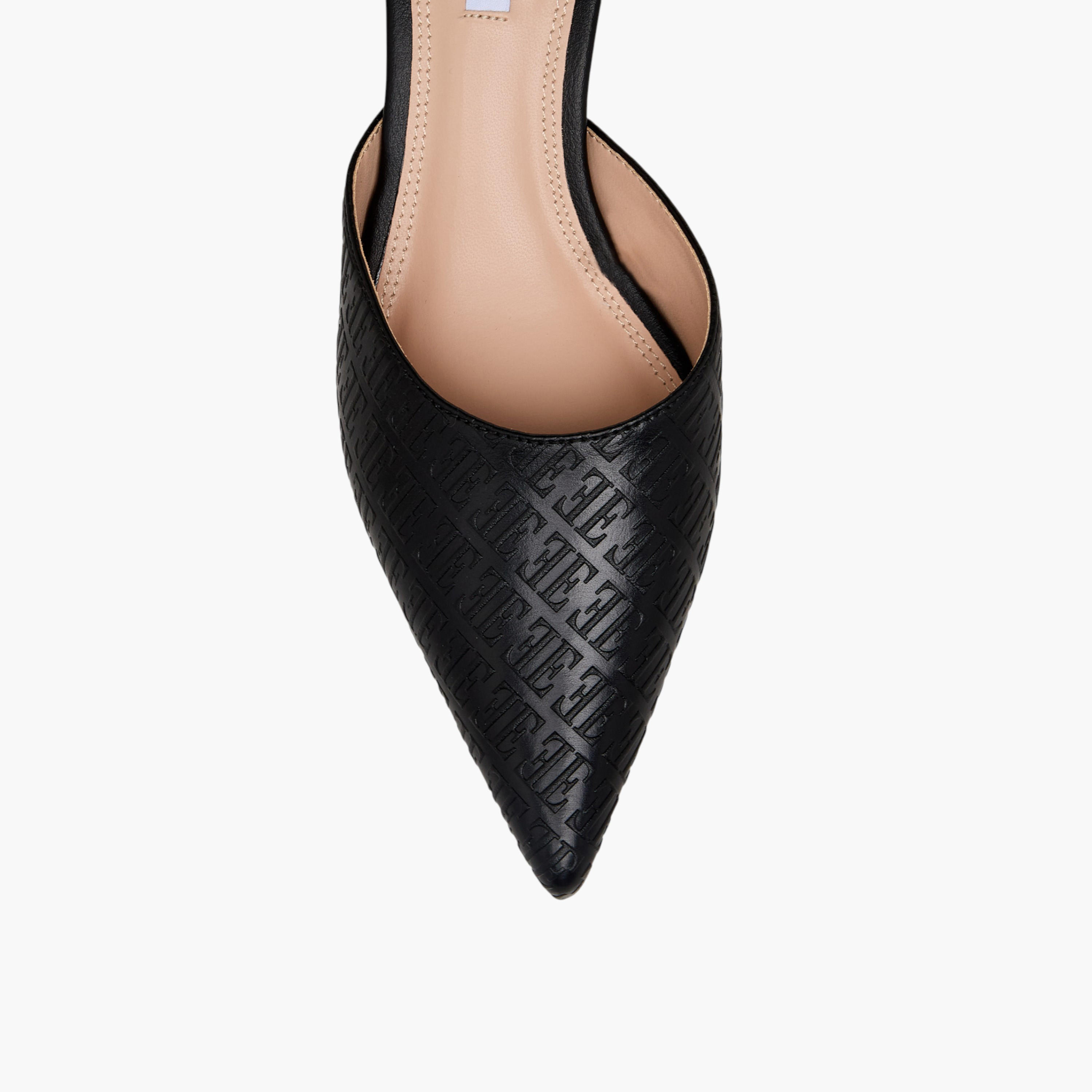 حذاء ميول بكعب صغير ونقوش مونوجرام للنساء من إيل-women-shoes-sandals-heeled-image-4