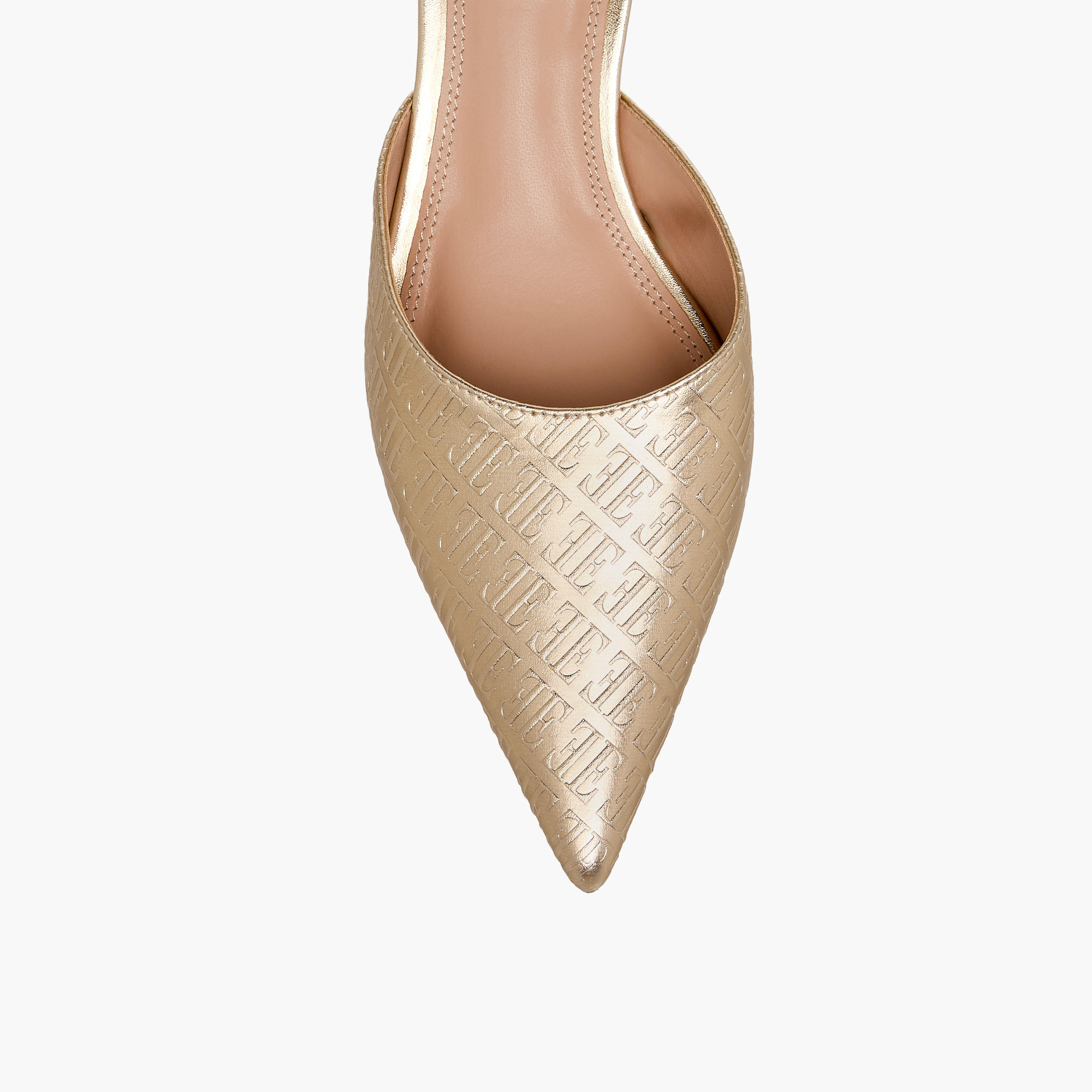 حذاء ميول بكعب صغير ونقوش مونوجرام للنساء من إيل-women-shoes-sandals-heeled-image-4