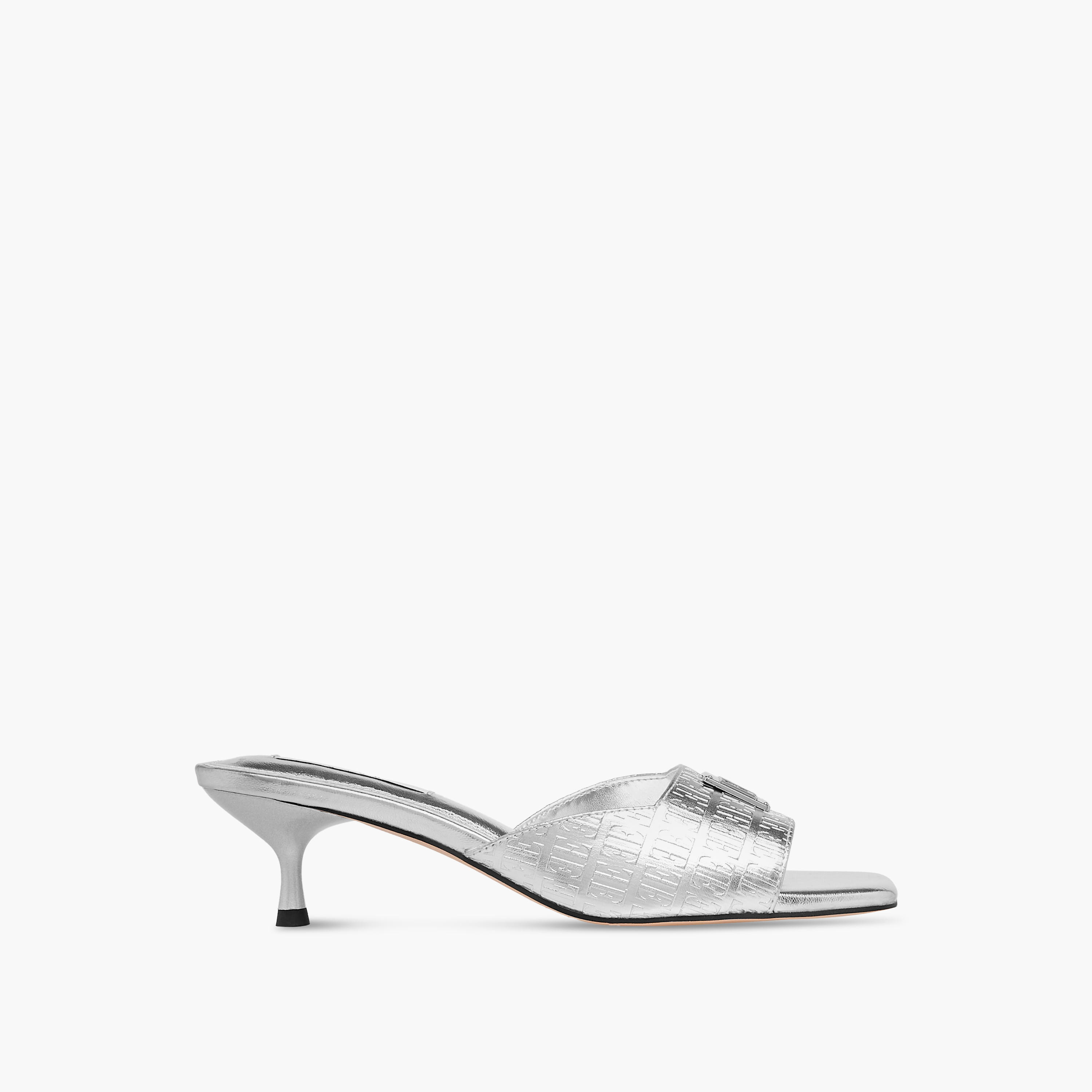 Elle Women's Monogram Embossed Slip-On Sandals with Kitten Heels-women-shoes-sandals-heeled-image-3