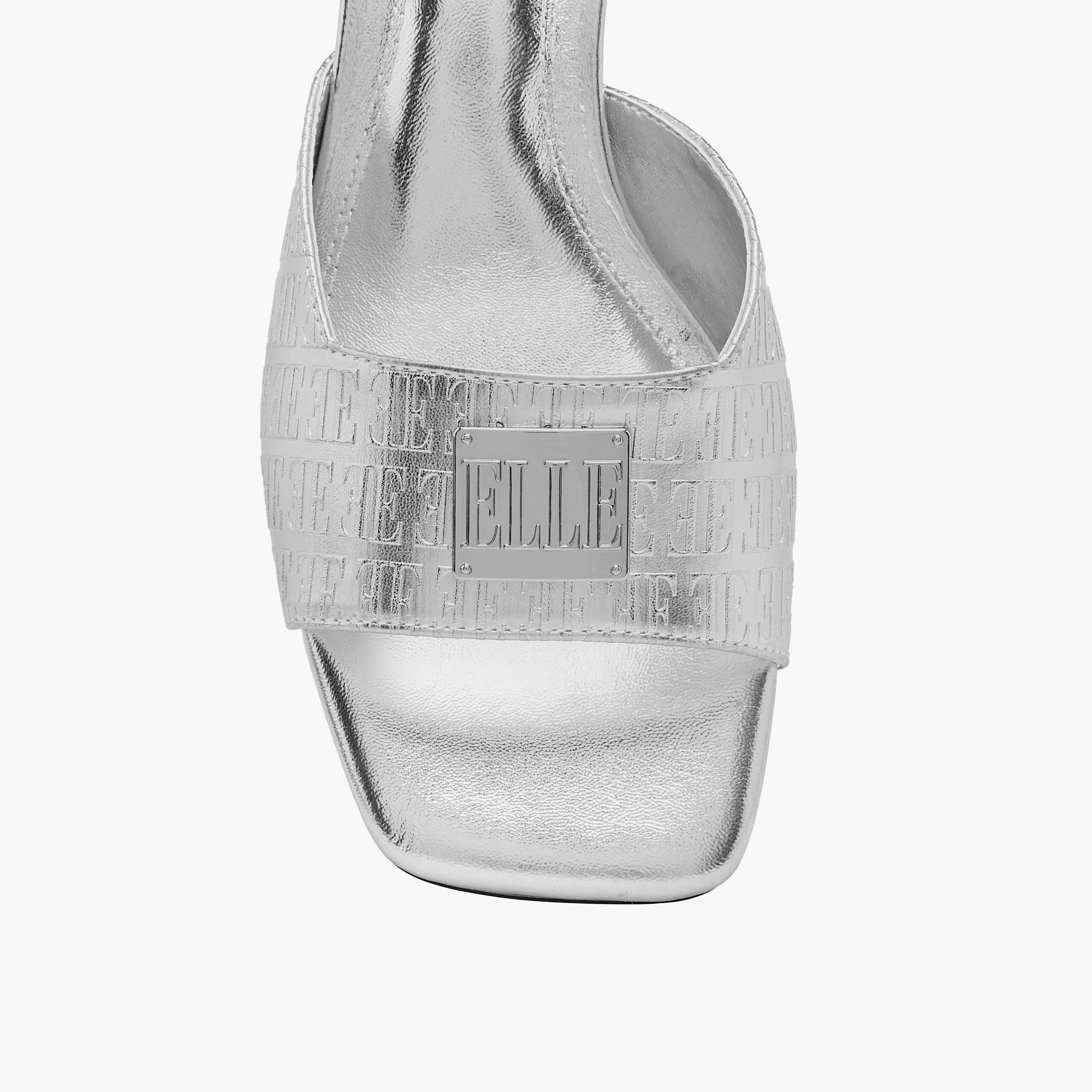 Elle Women's Monogram Embossed Slip-On Sandals with Kitten Heels-women-shoes-sandals-heeled-image-4
