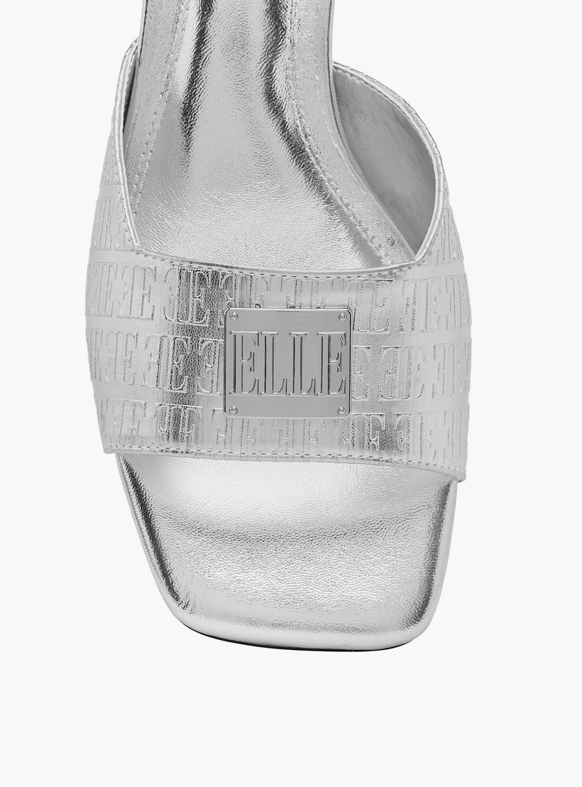 Elle Women's Monogram Embossed Slip-On Sandals with Kitten Heels-women-shoes-sandals-heeled-image-4
