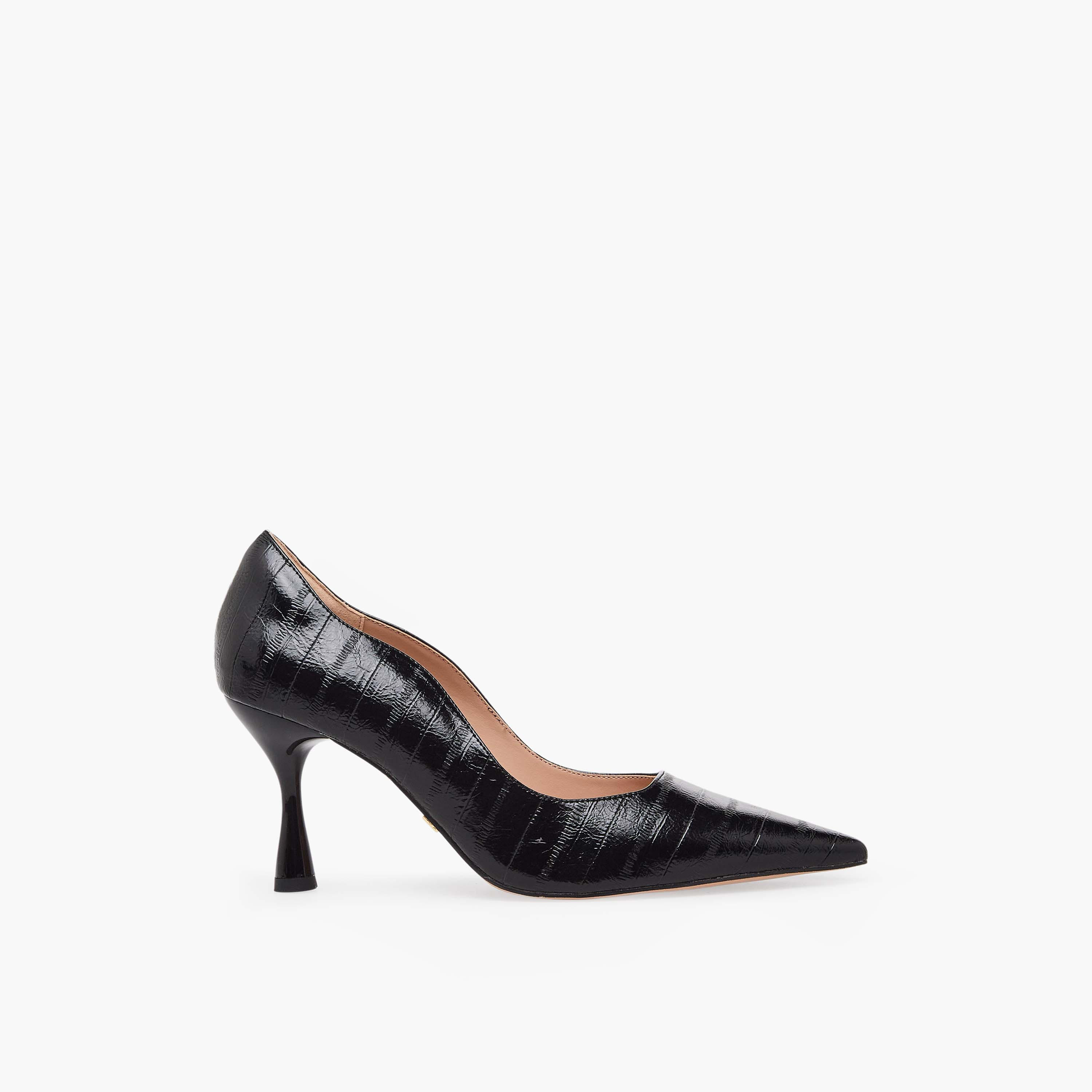 Celeste Women Textured Pointed Toe Stiletto Heel Pumps-women-shoes-sandals-heeled-image-3