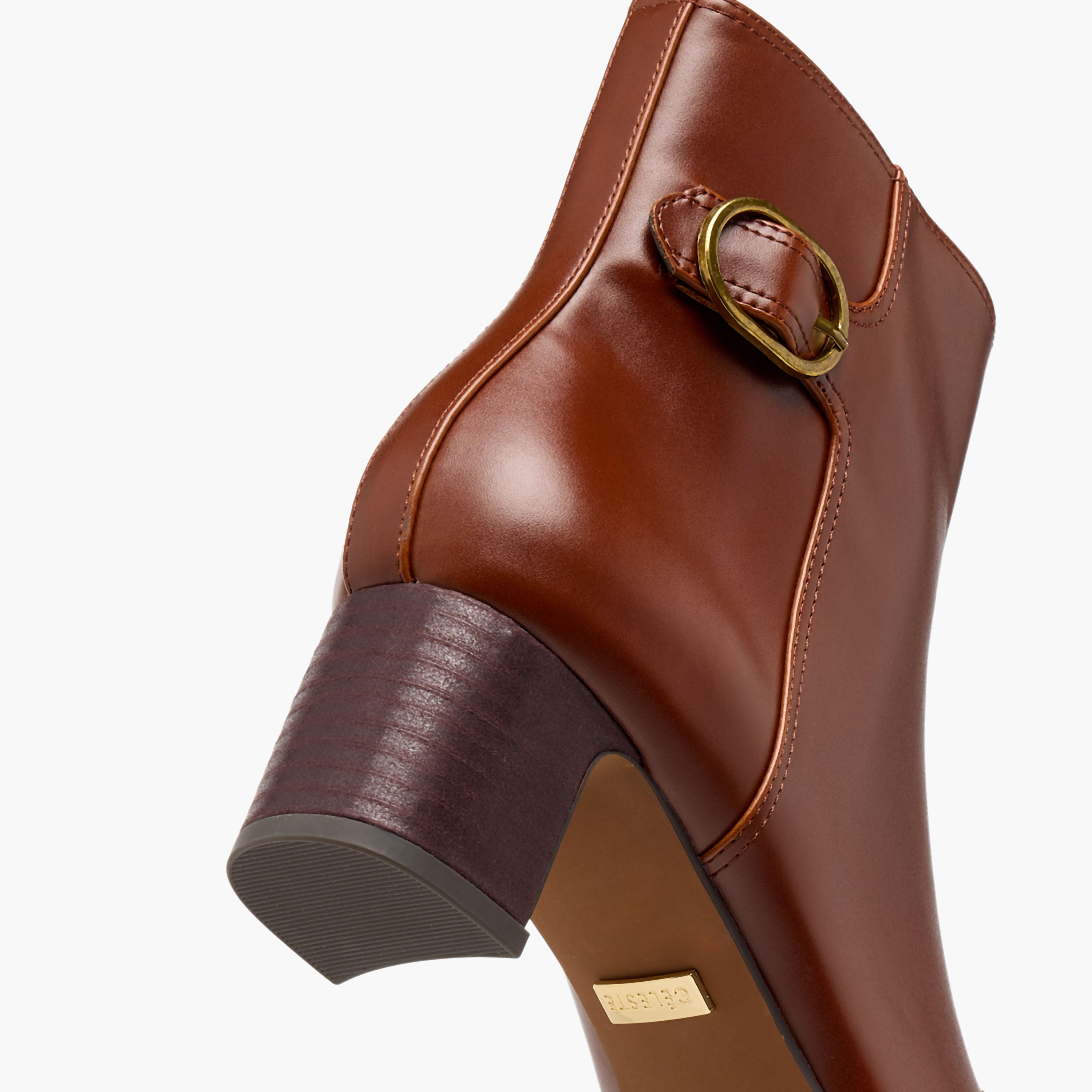 بوت بطول الكاحل وزينة إبزيم وكعب سميك وسحاب إغلاق للنساء من سيليست-women-shoes-boots-image-5